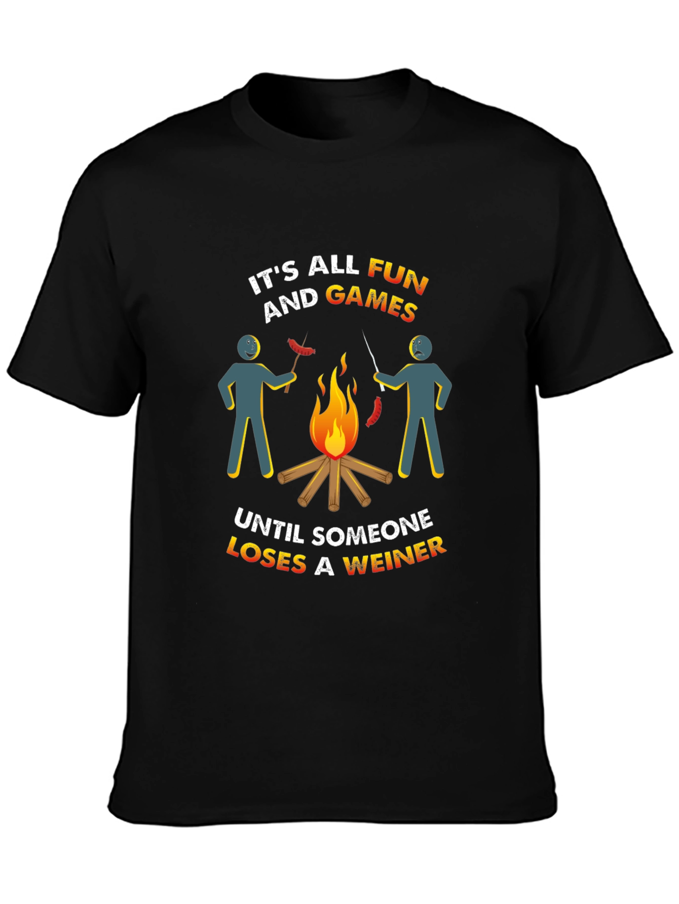 Black Fun & Games Weiner T-Shirt view 3