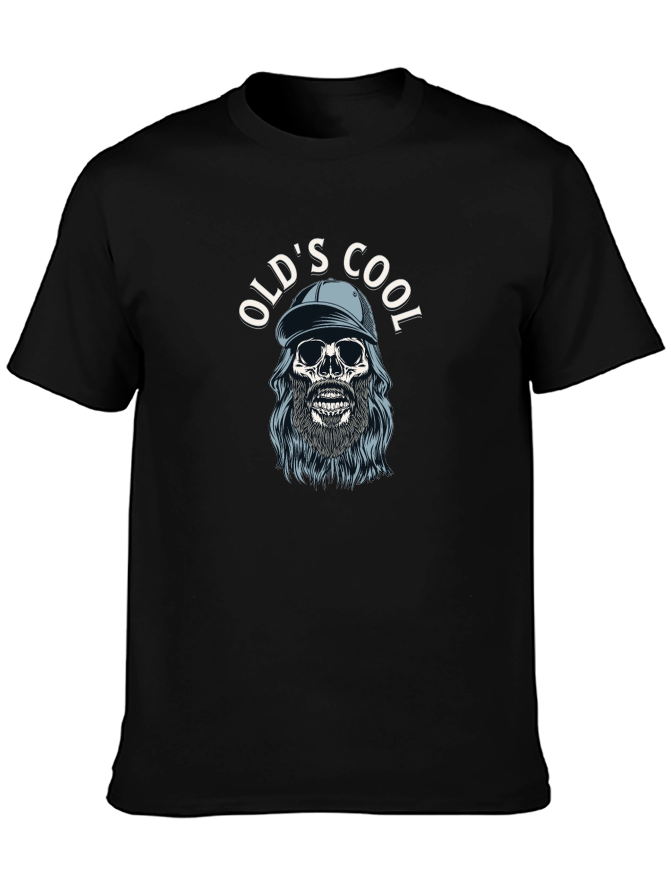 Black Old's Cool Skeleton Graphic Tee - Men's Black T-Shirt view 3