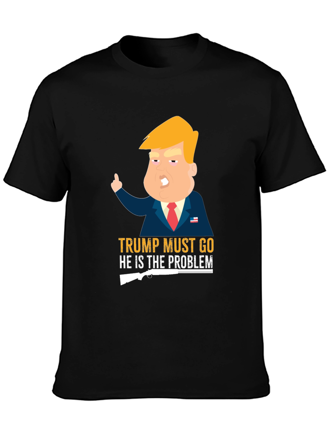Black Trump Must Go T-Shirt view 3