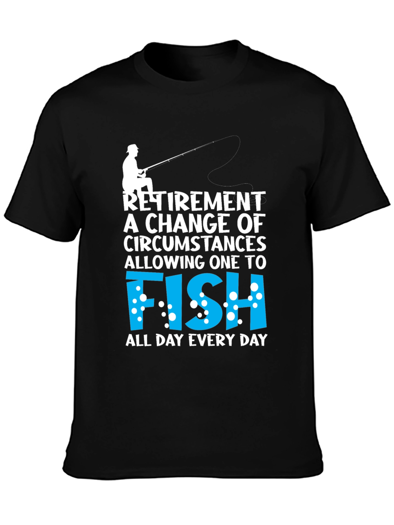 Black Retirement Fishing T-Shirt - All Day Every Day view 3