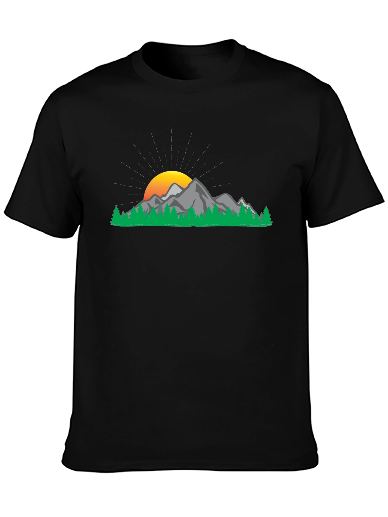 Black Mountain Sunset Graphic Tee - Nature Inspired Casual Wear view 3
