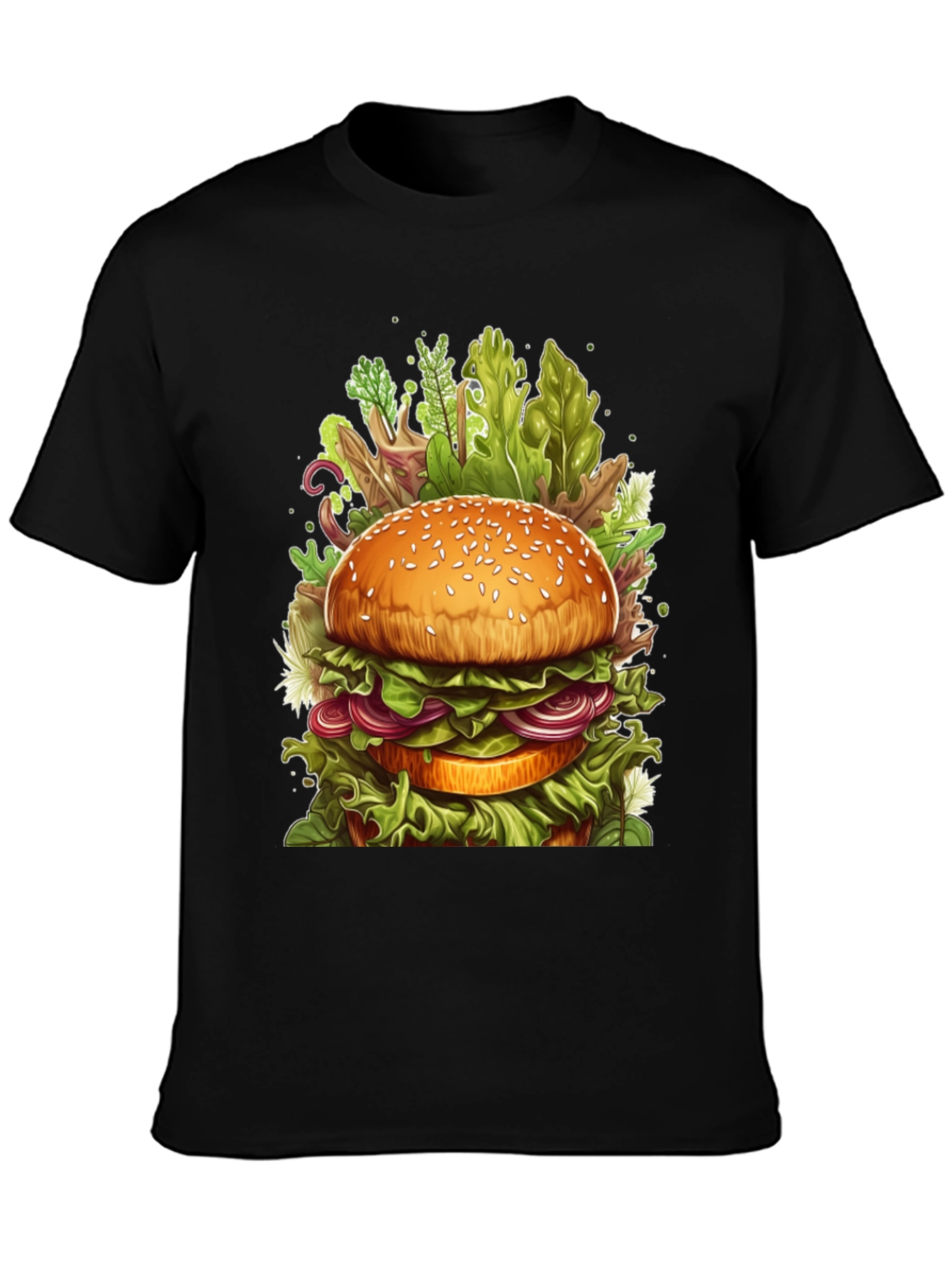 Black Burger Graphic Tee - Unique Foodie Design view 3