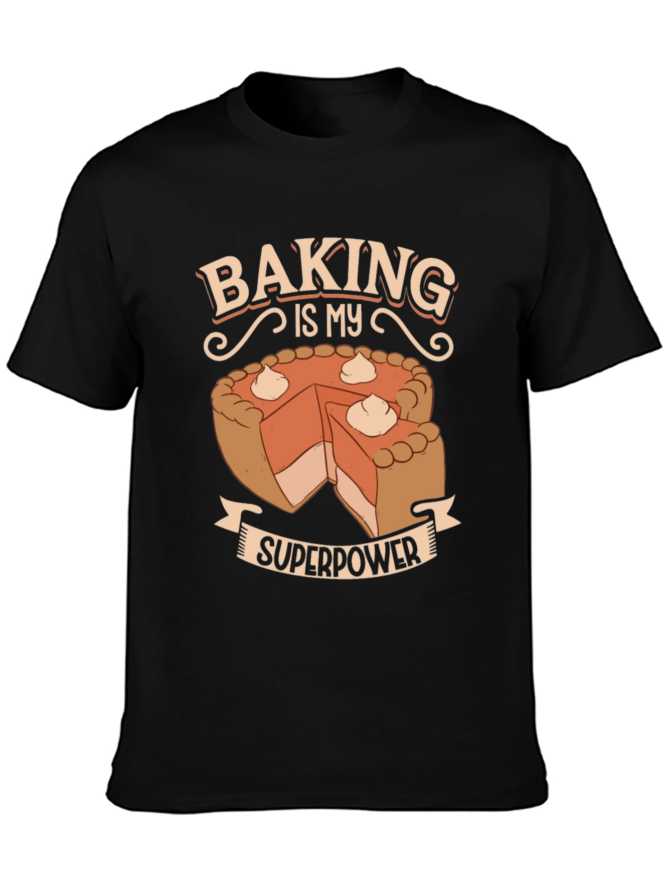 Black Baking is My Superpower T-Shirt - Novelty Graphic Tee view 3