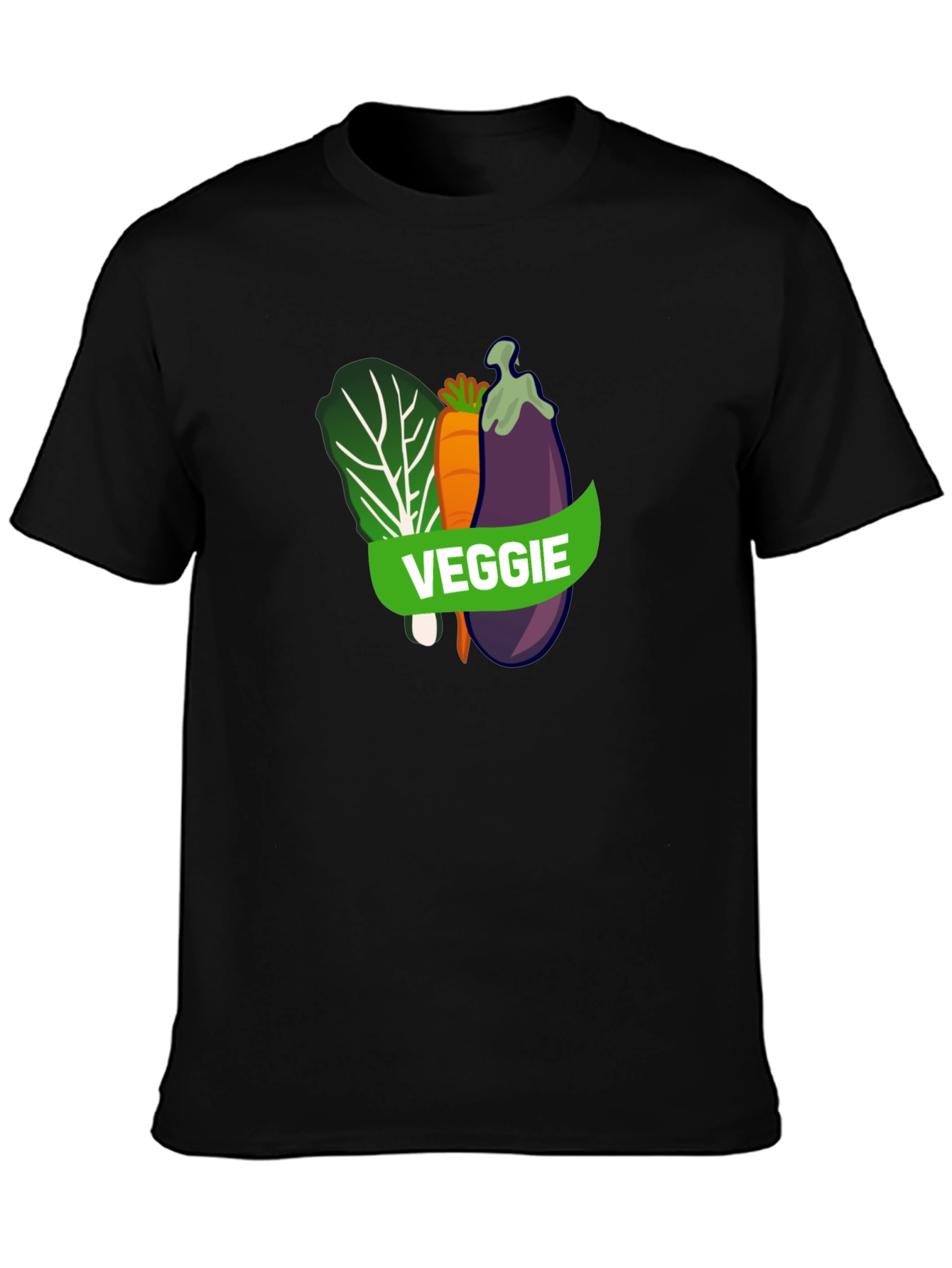 Veggie T-Shirt - Black Vegan Tee - 3