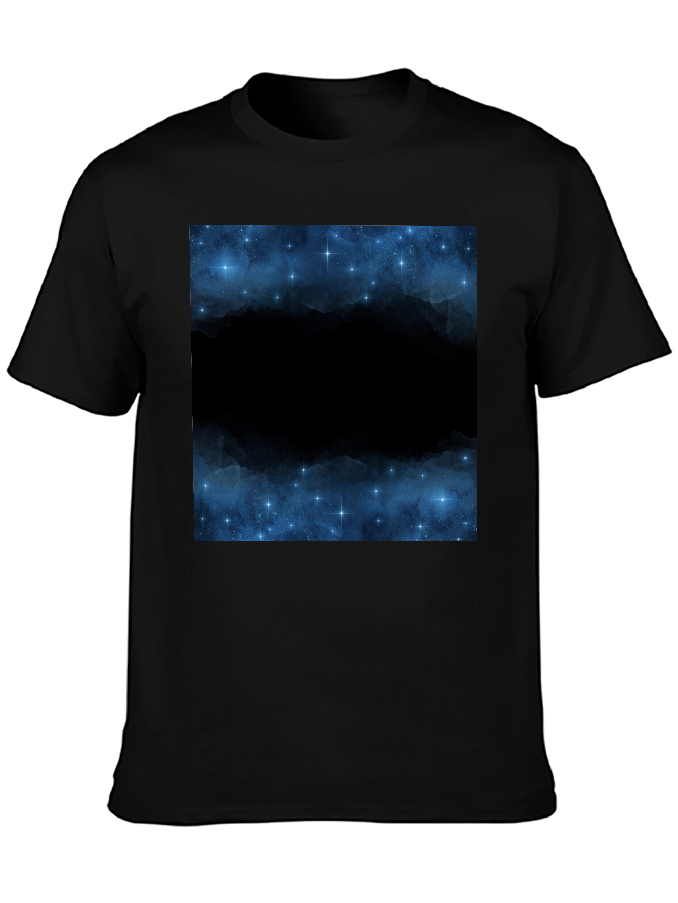 Black Nebula Graphic Print Crew Neck T-Shirt view 3