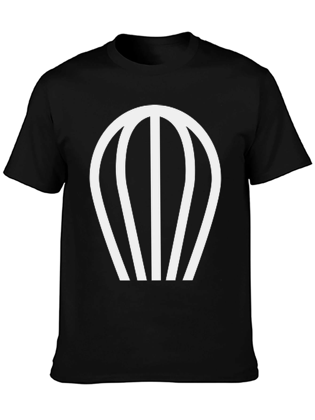 Black Modern Parachute Graphic Black T-Shirt view 3