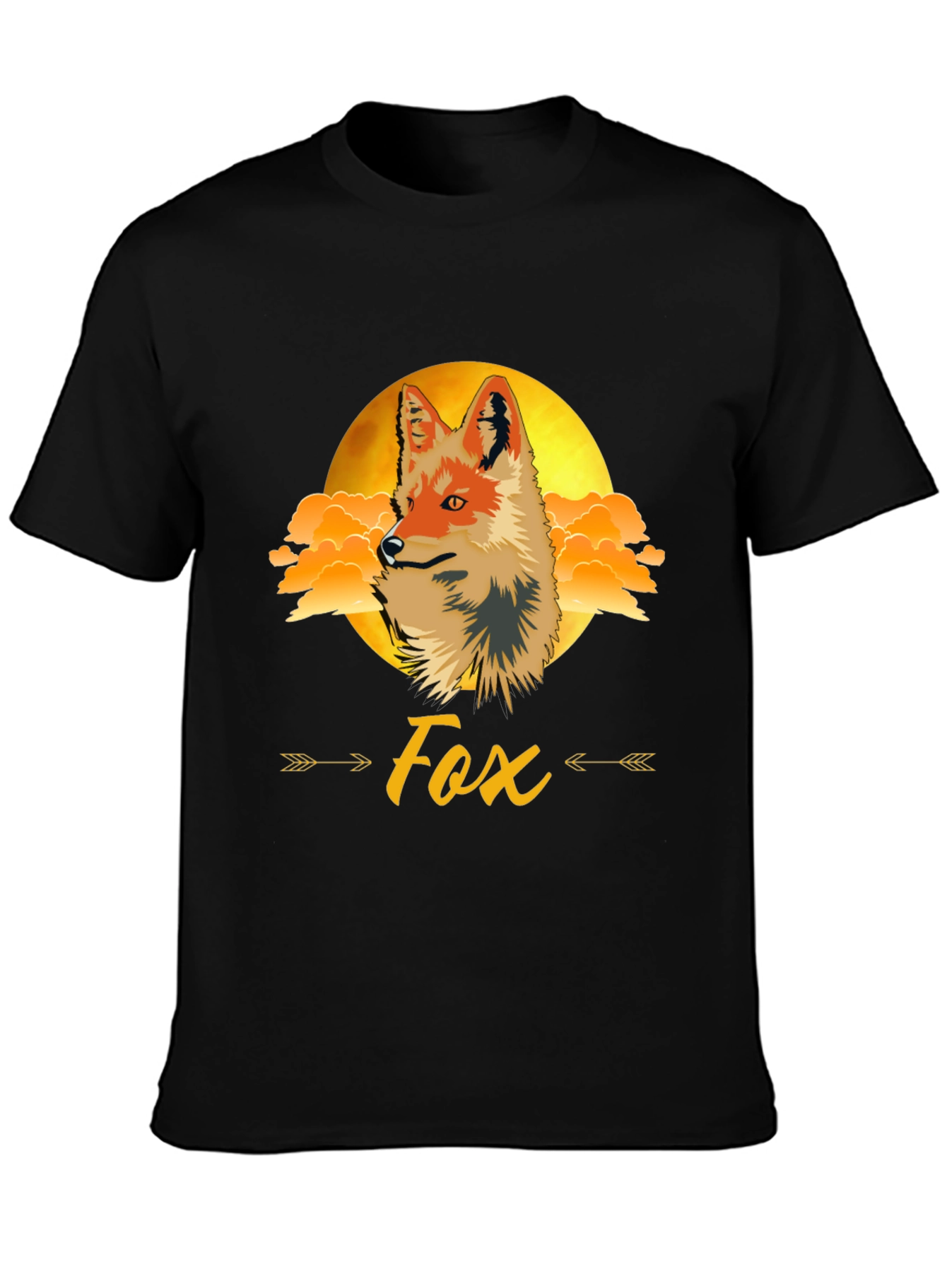 Black Fox Graphic Print Tee - Trendy Animal Design view 3