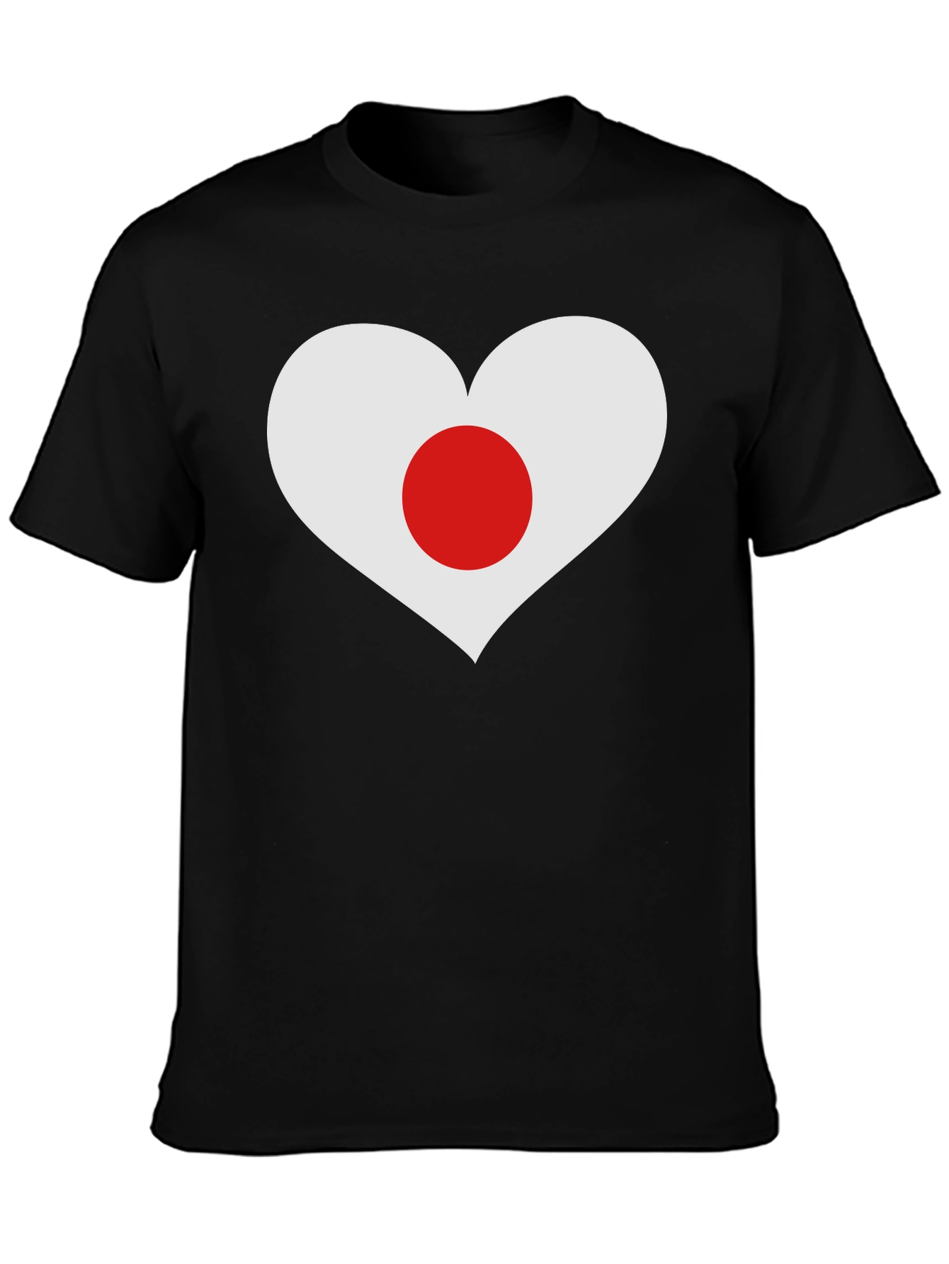 Black Japan Flag Heart Graphic T-Shirt view 3