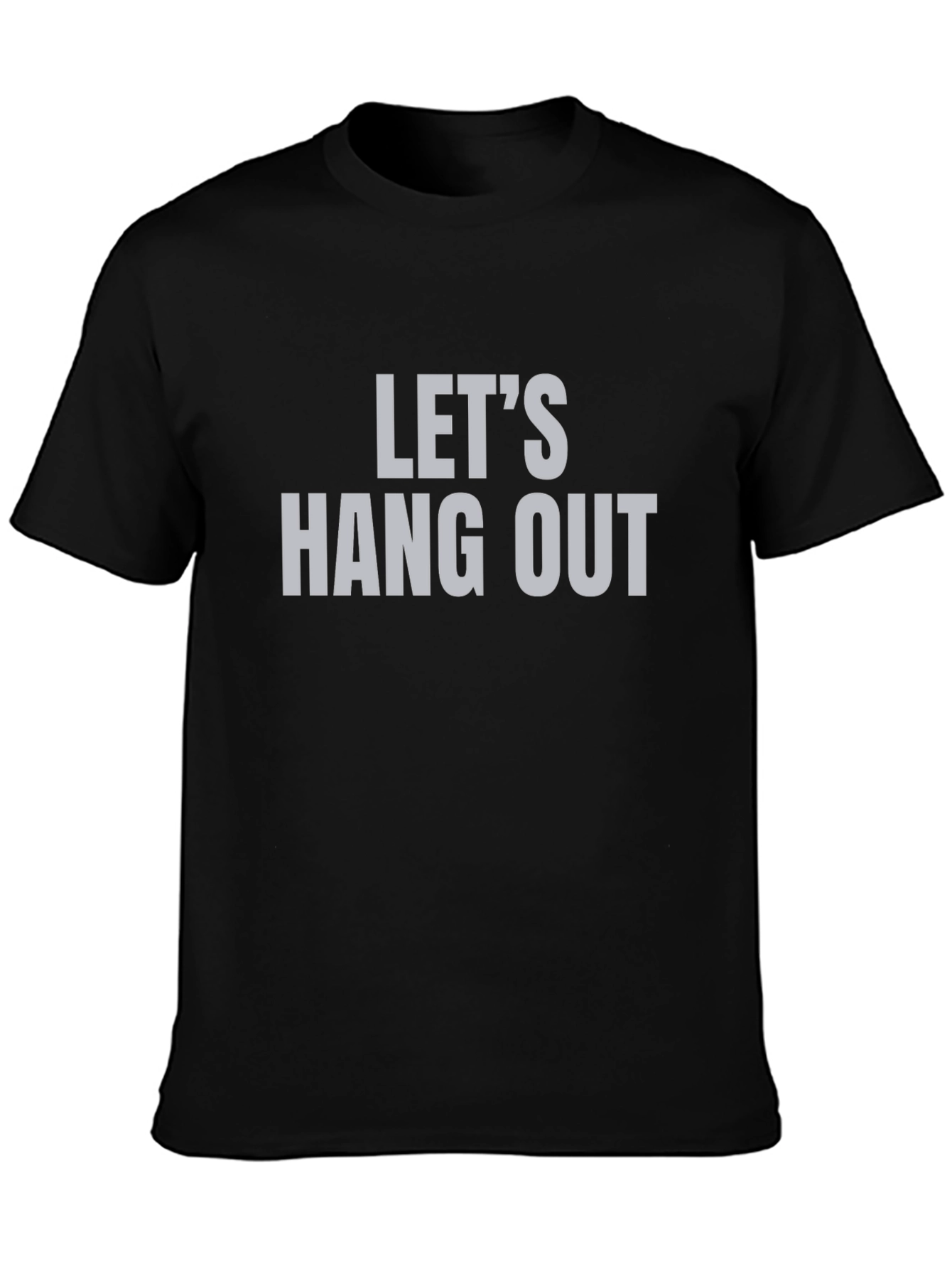 Black Let's Hang Out Graphic Tee - Trendy Casual Top view 3