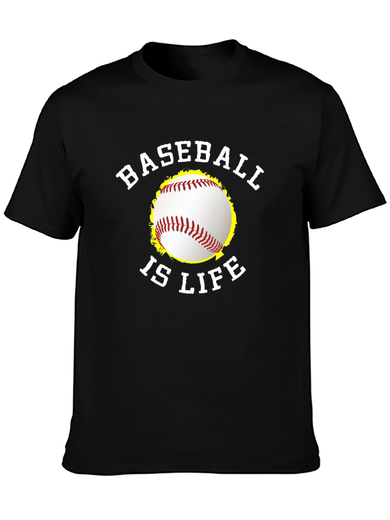 Black Baseball Is Life Graphic T-Shirt - Black Tee view 3