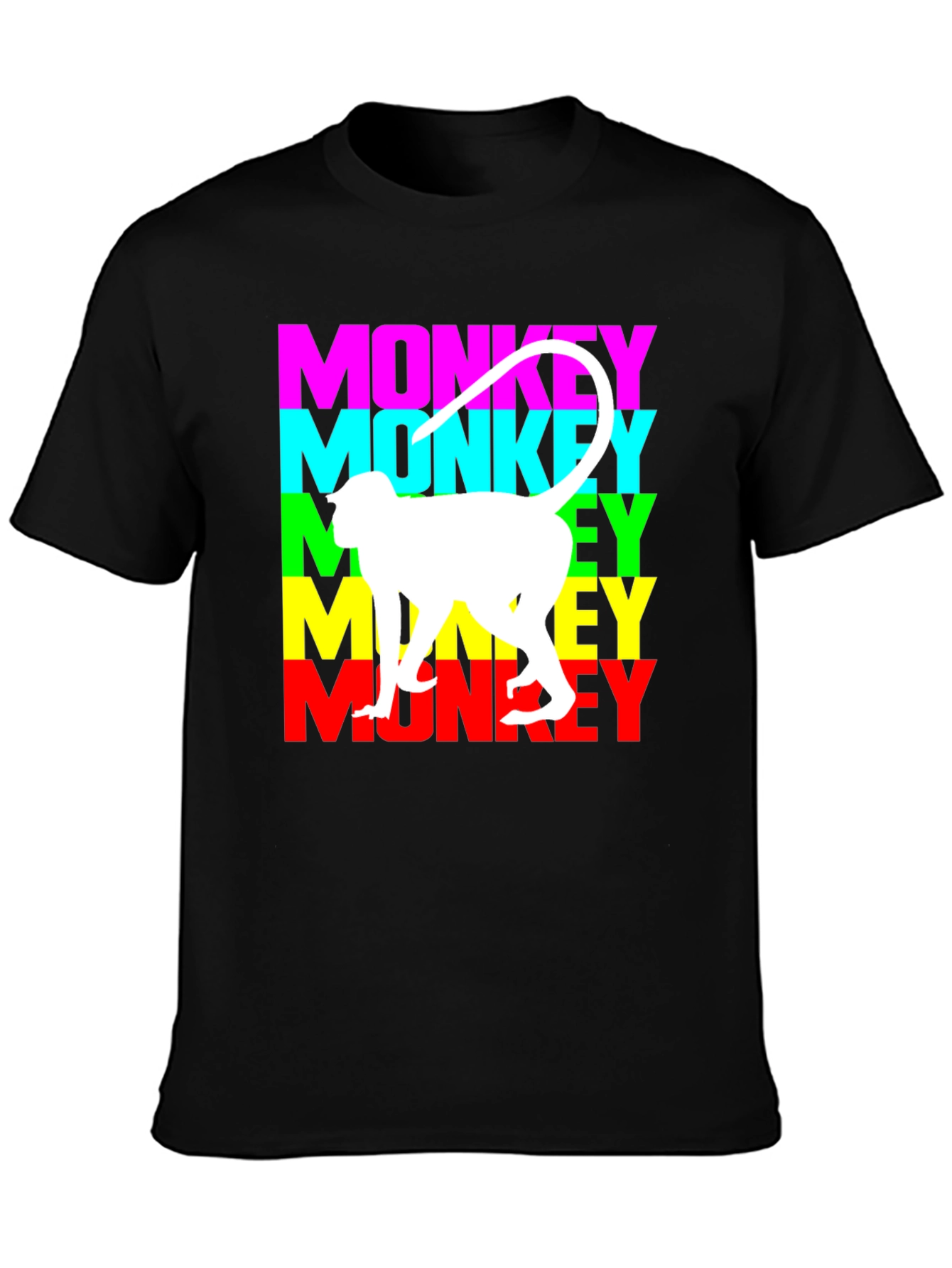 Black Monkey Graphic Tee - Black Cotton Blend T-Shirt view 3