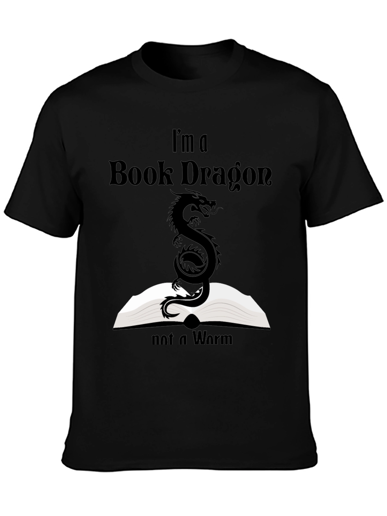 Black Book Dragon T-Shirt - Reading Lover's Tee view 3