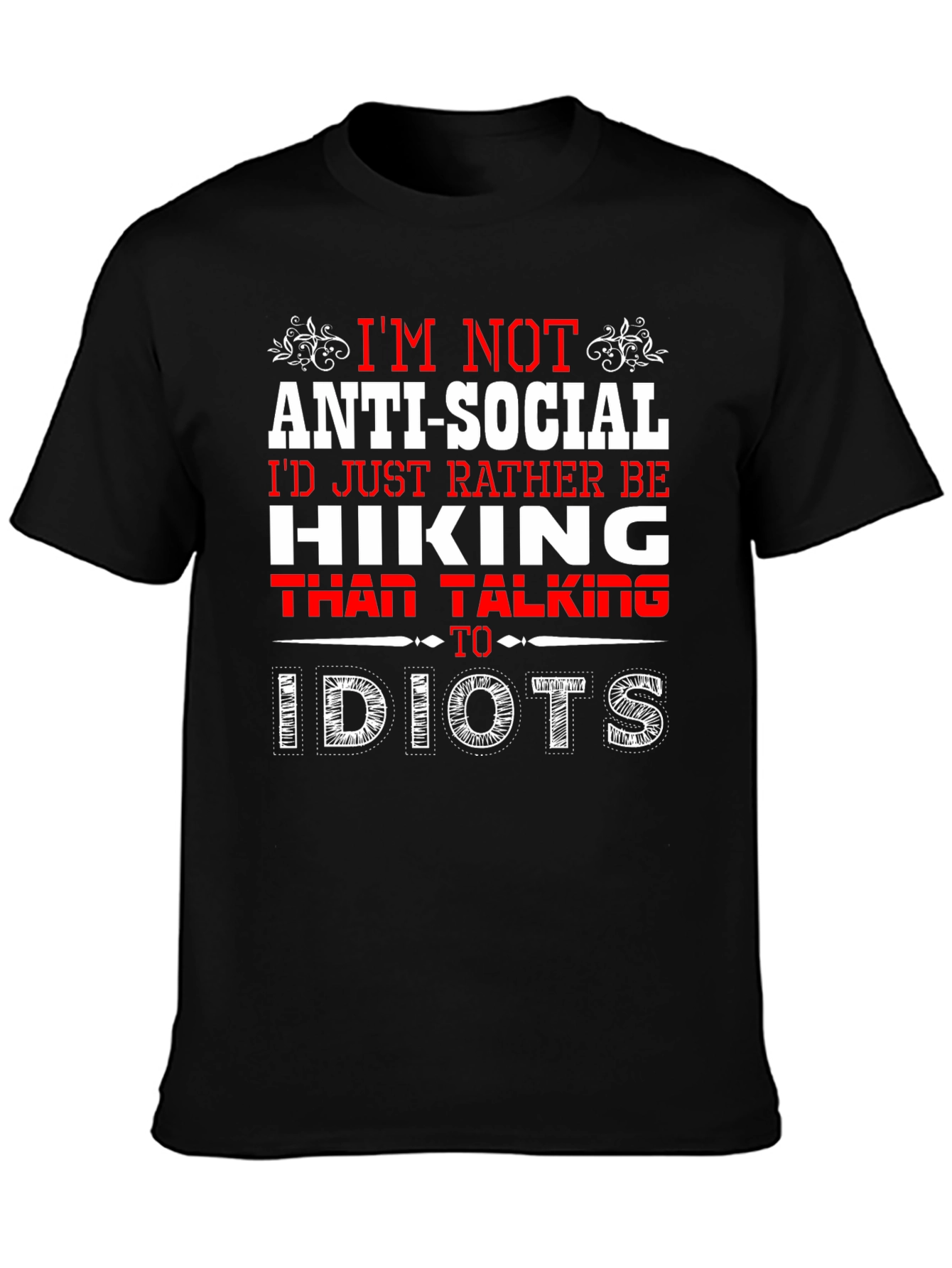 Black Funny Hiking T-Shirt - Anti-Social Outdoors Tee view 3