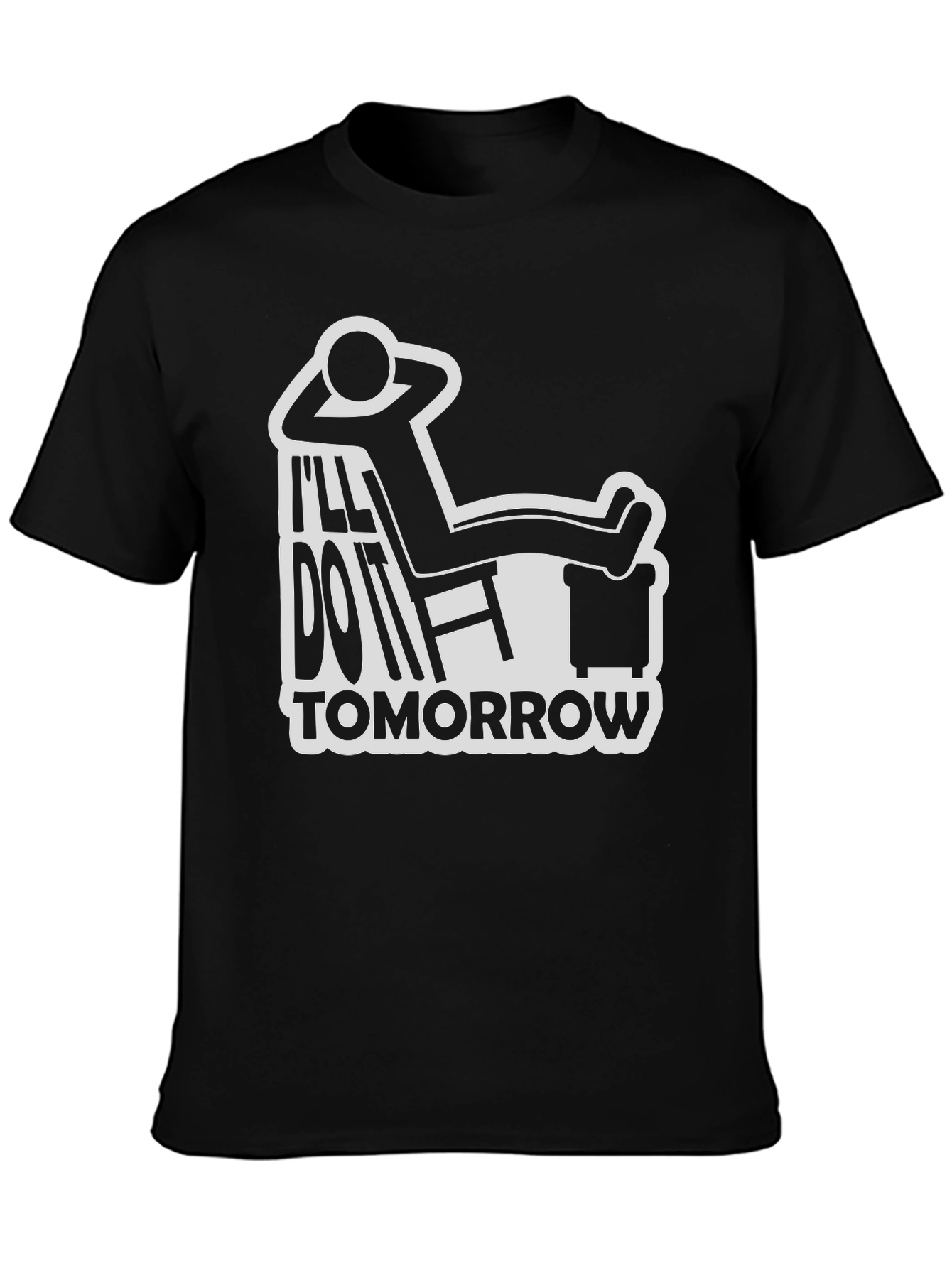 Black I'll Do It Tomorrow Graphic Tee view 3