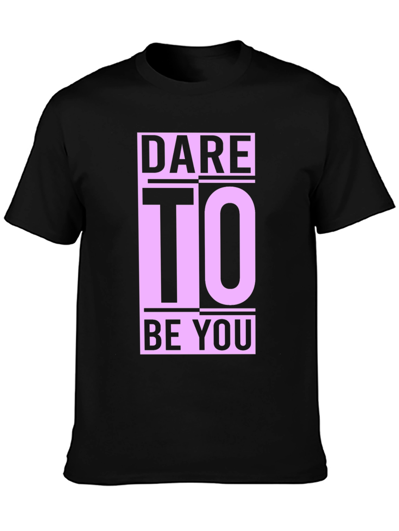 Black Dare To Be You Graphic Tee - Black Cotton Comfort view 3