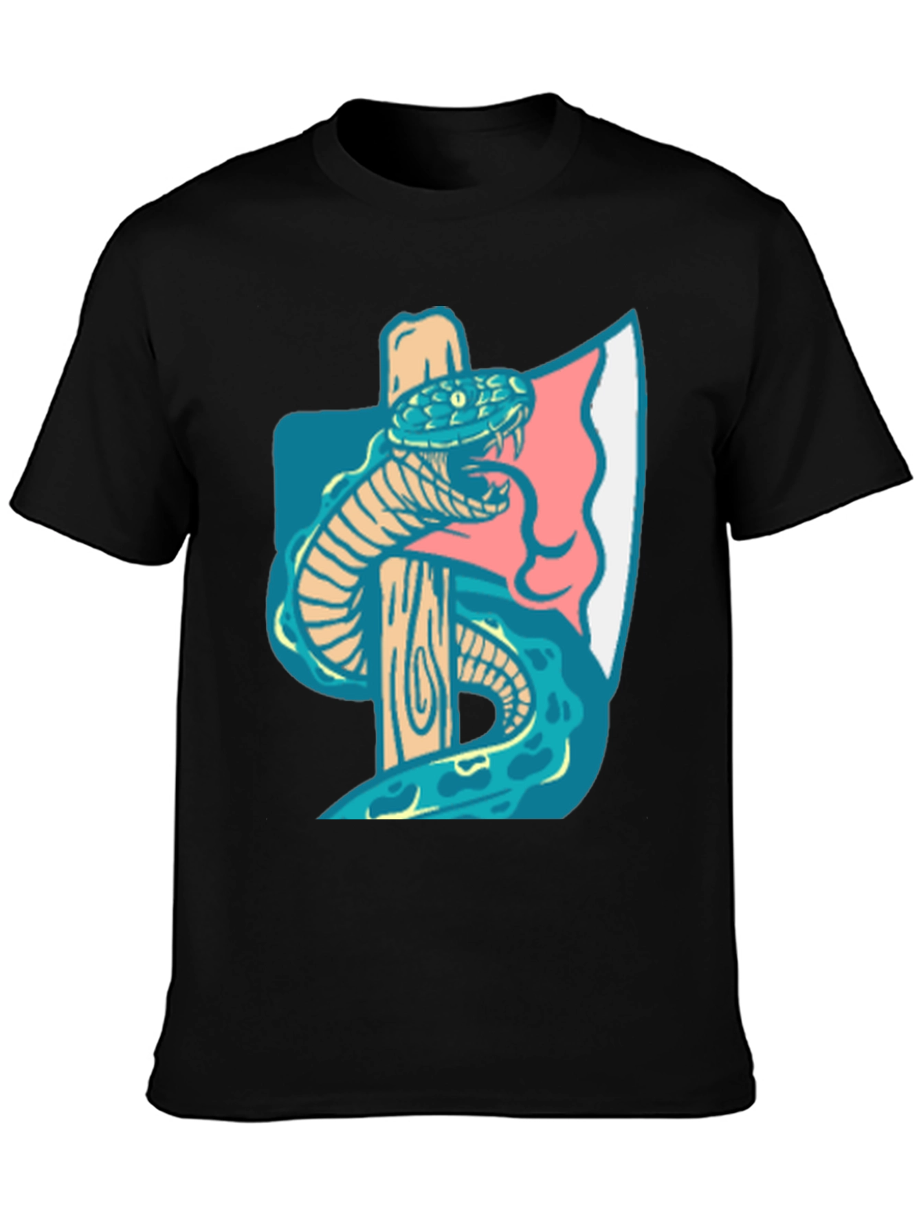 Black Axe & Snake Graphic Tee - Cool Casual Style view 3