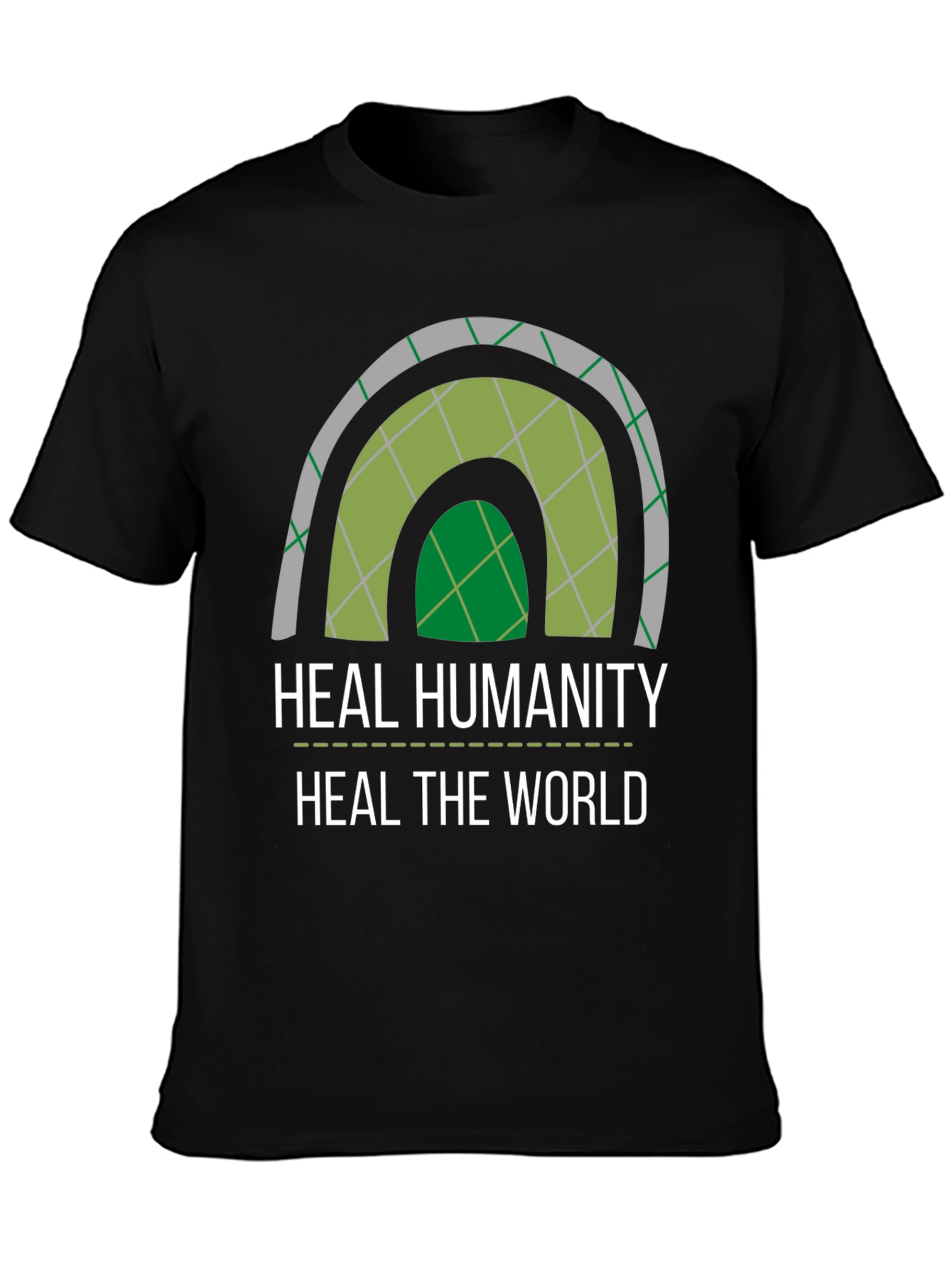 Black Heal Humanity T-Shirt - Eco-Friendly Design view 3