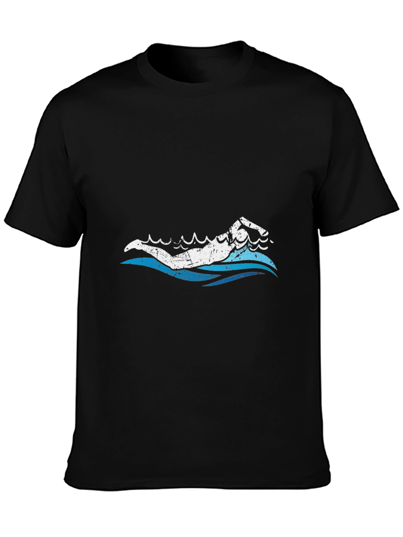 Black Swimmer Graphic Tee - Black Cotton view 3