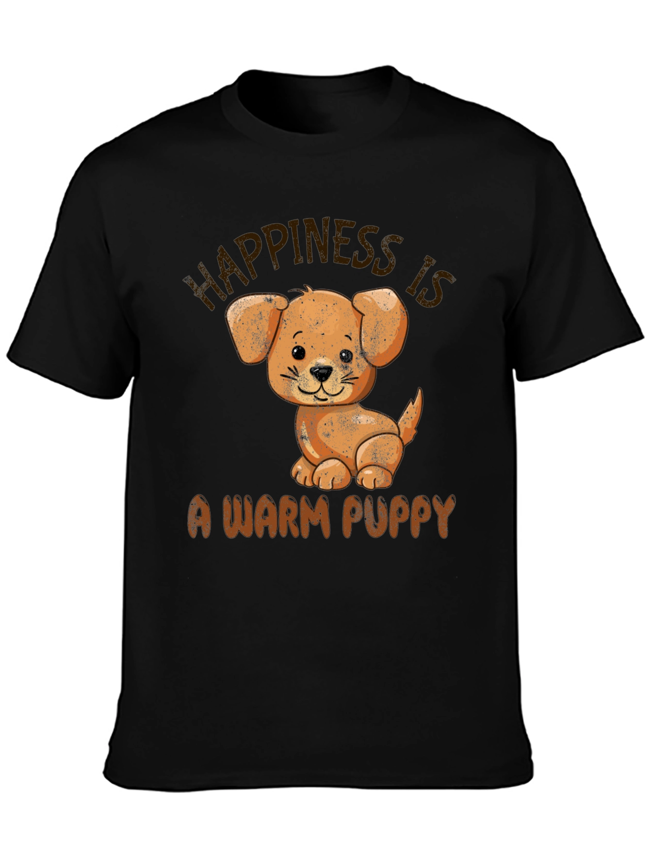 Black Happiness is a Warm Puppy T-Shirt view 3