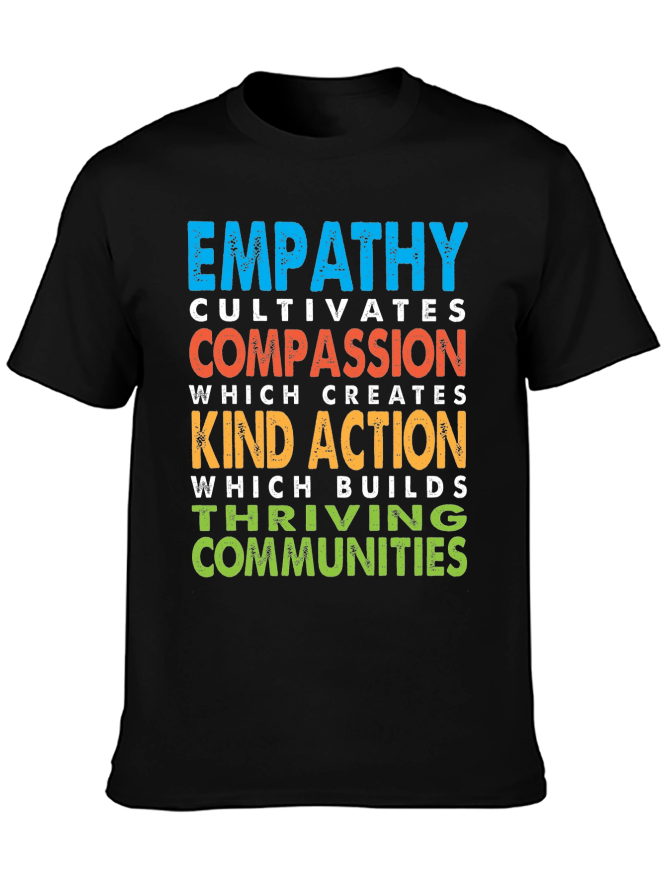 Black Empathy Cultivates Compassion Graphic T-Shirt view 3