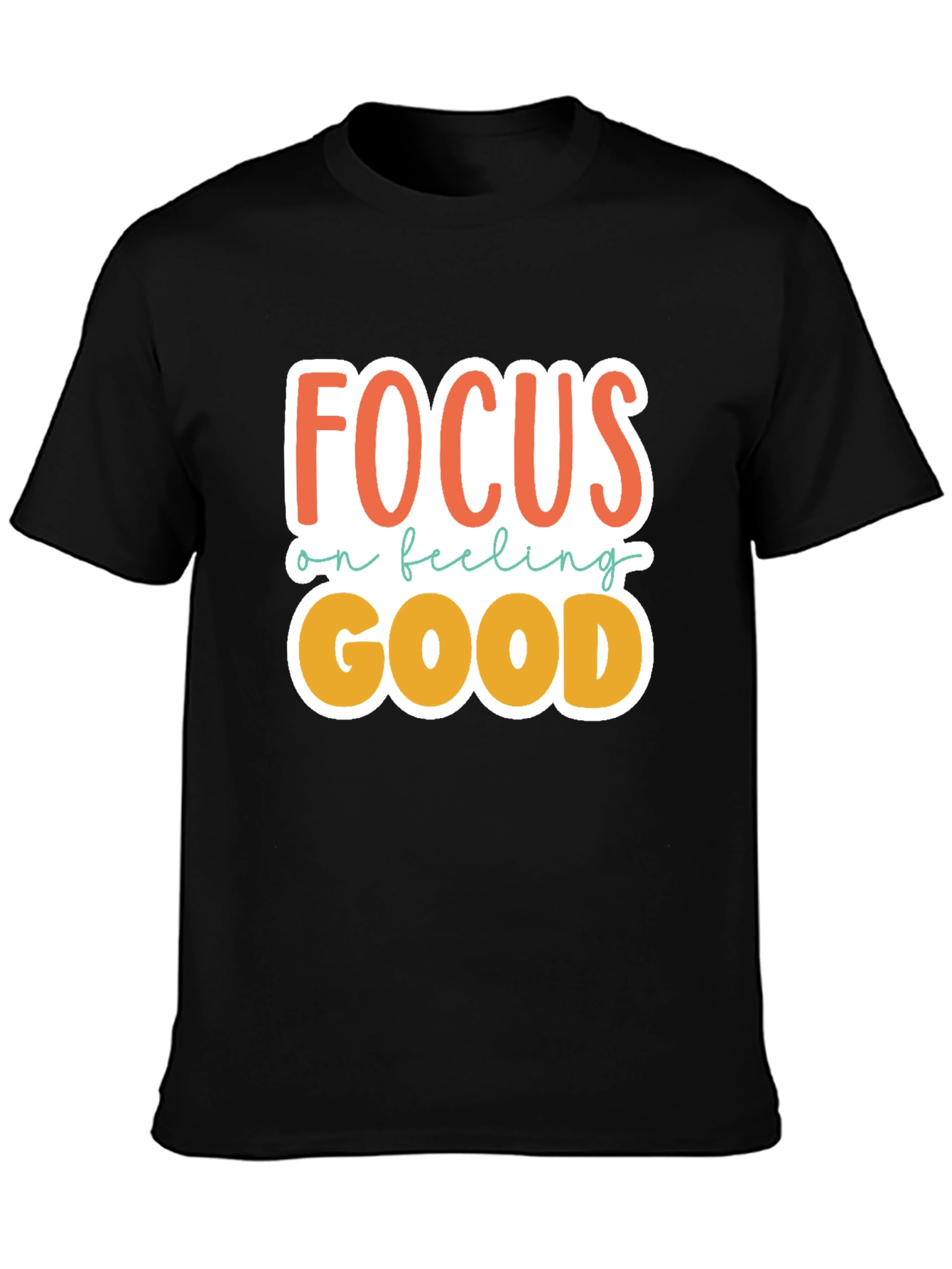 Black Focus on Feeling Good Graphic Tee view 3