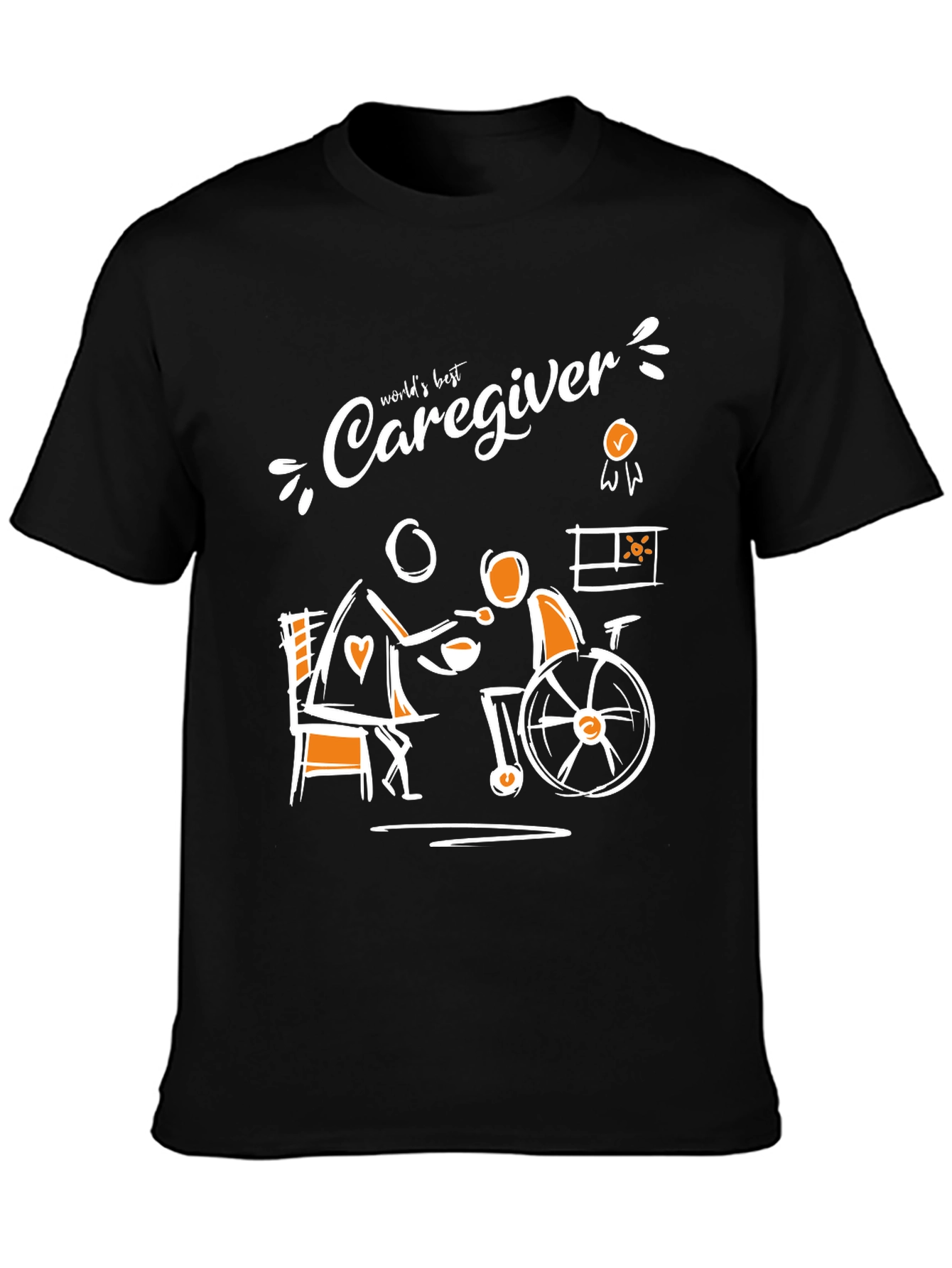 Black World's Best Caregiver T-Shirt, Support Tee view 3
