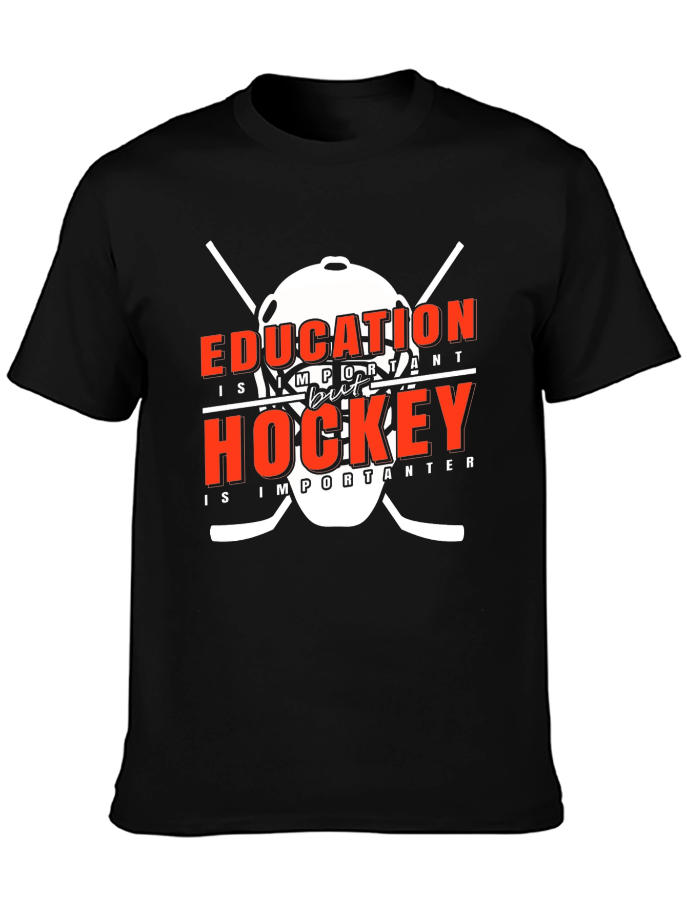 Black Education But Hockey T-Shirt view 3