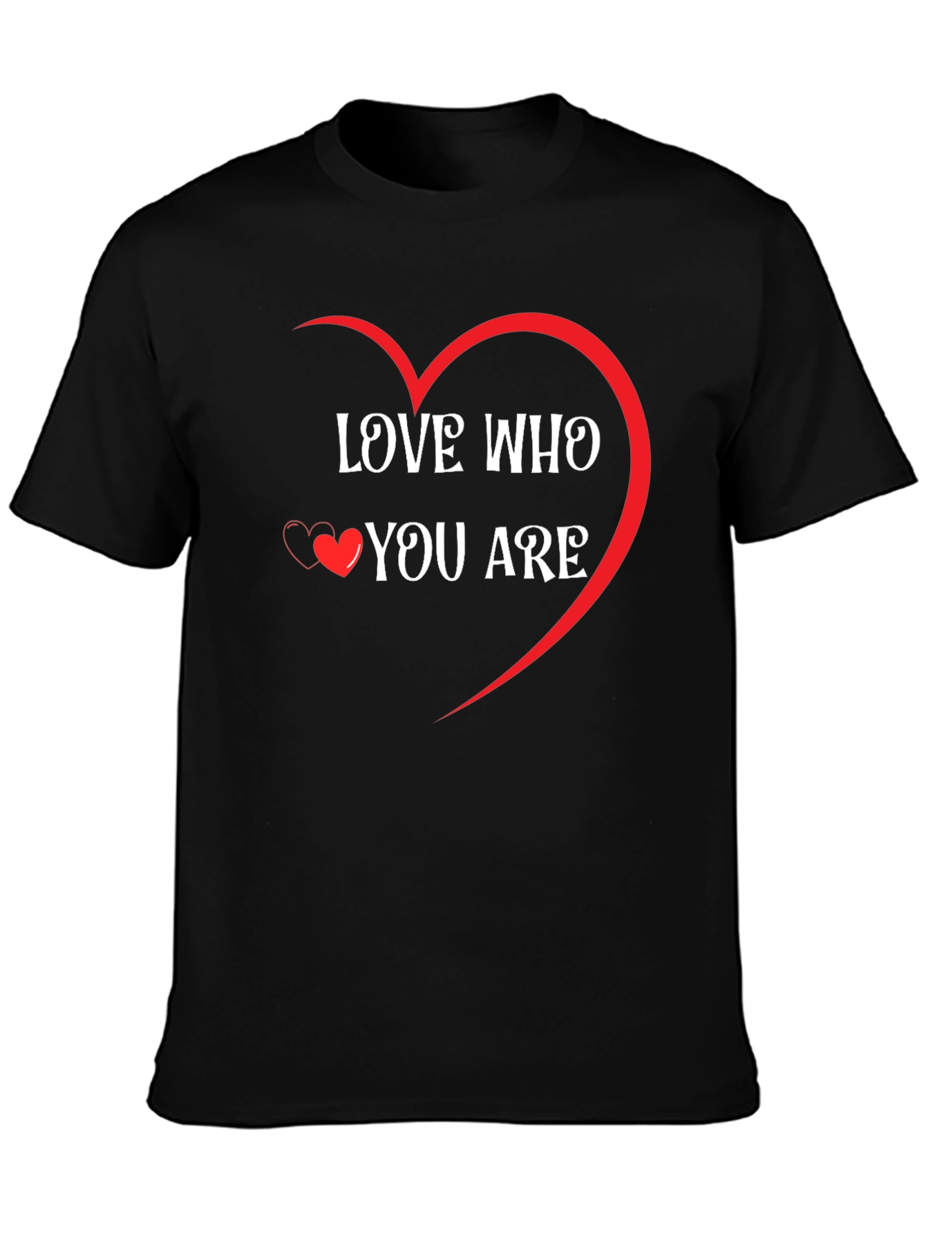 Black Love Who You Are Graphic Tee - Heart Design view 3