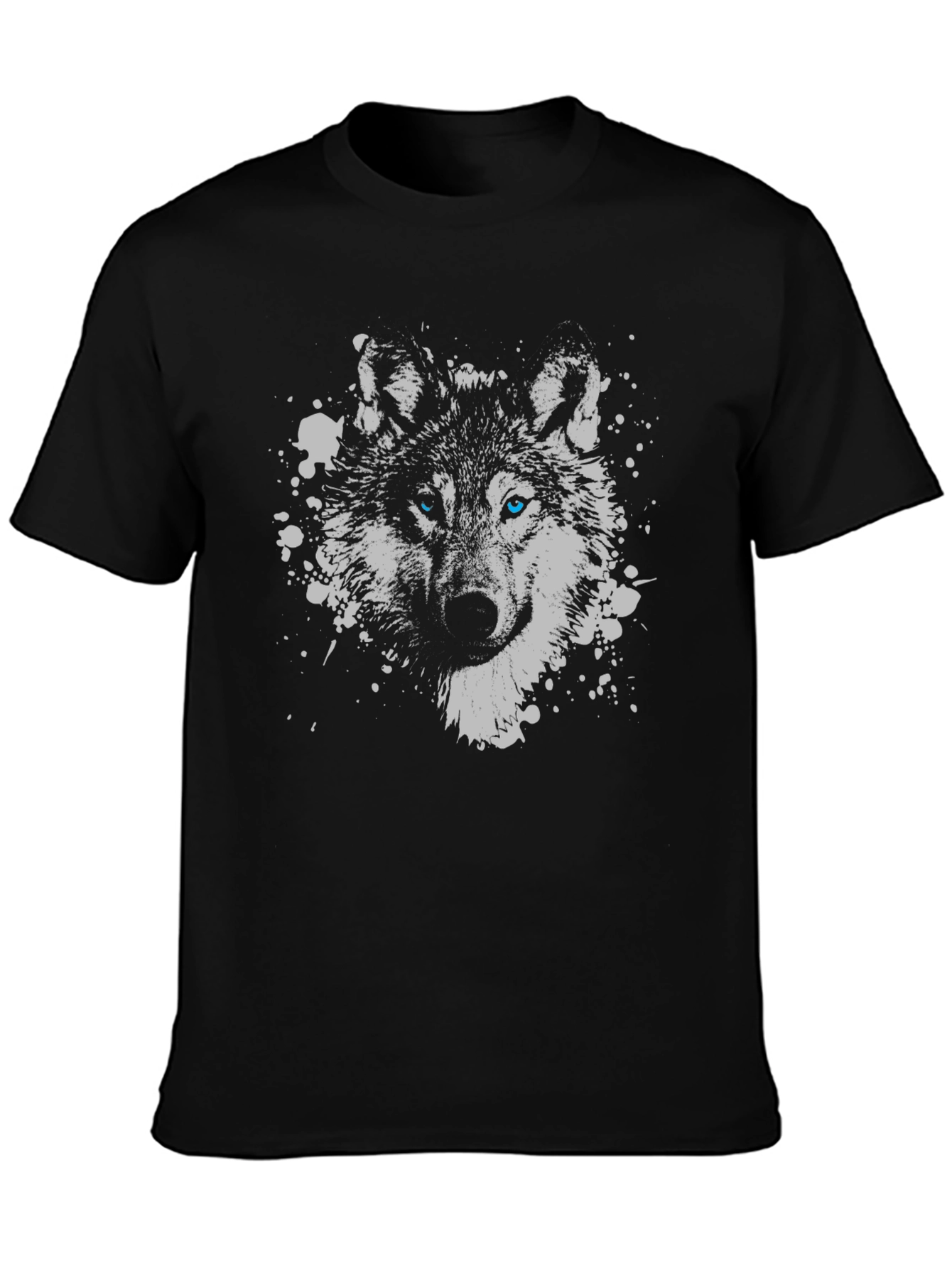 Black Wolf Graphic T-Shirt - Black Crew Neck Tee view 3