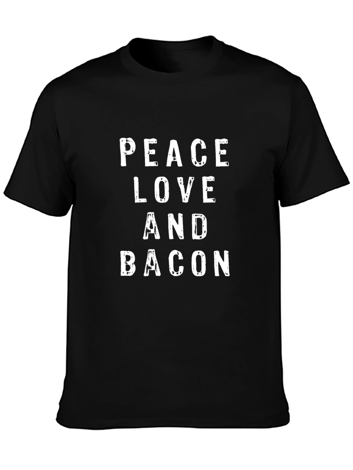 Black Peace Love Bacon Black Graphic Tee view 3