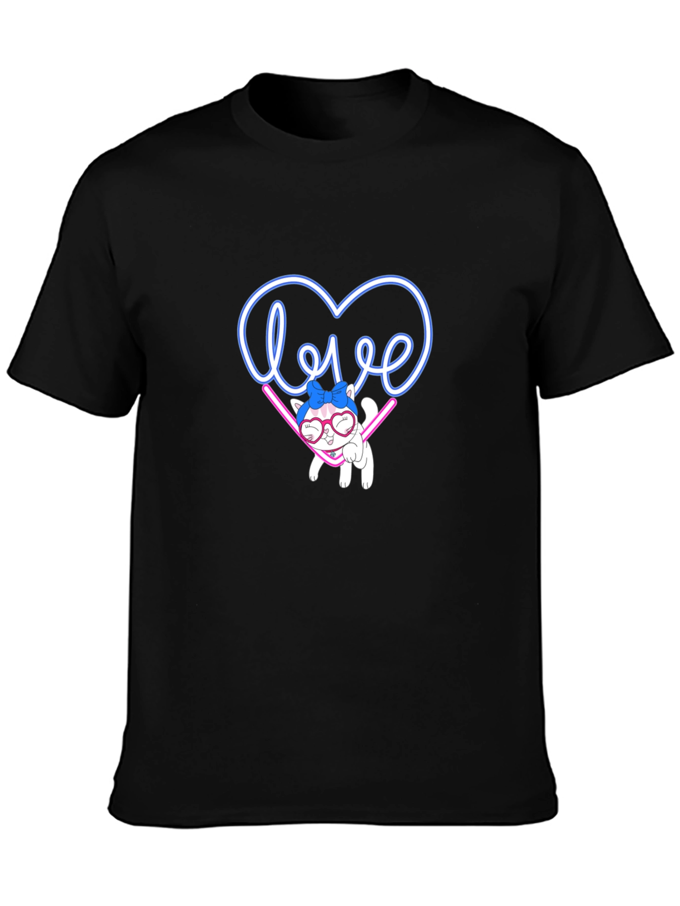 Black Love Cat Graphic Tee - Cute & Stylish view 3
