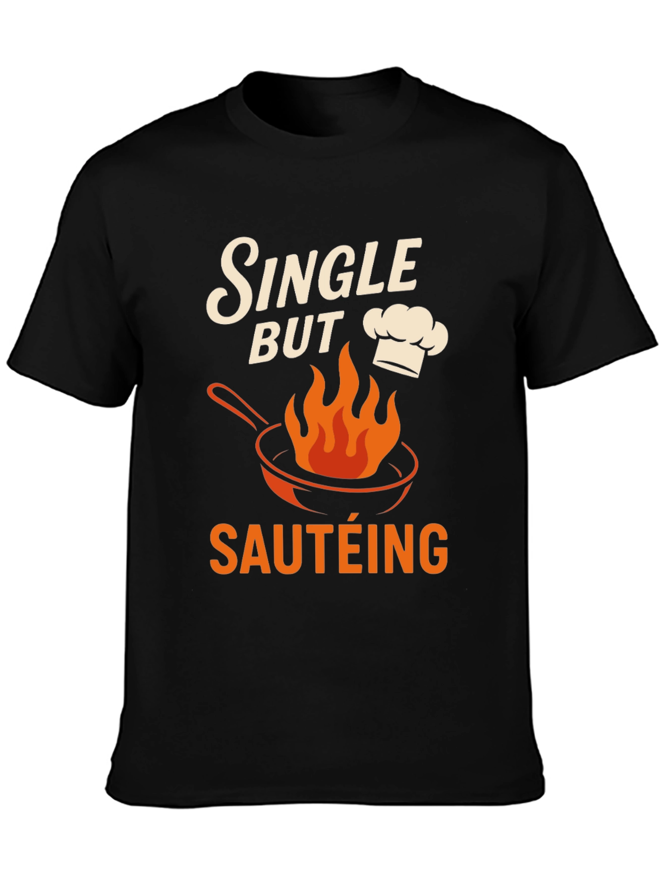 Black Single But Sautéing Funny Cook T-Shirt view 3