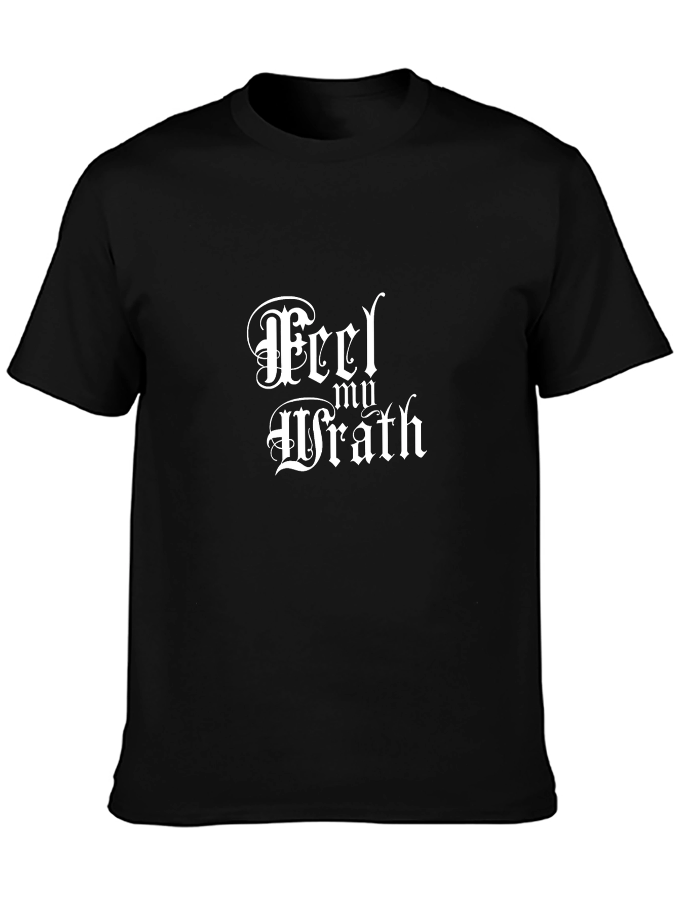 Black Feel My Wrath Graphic Tee - Black Cotton T-Shirt view 3