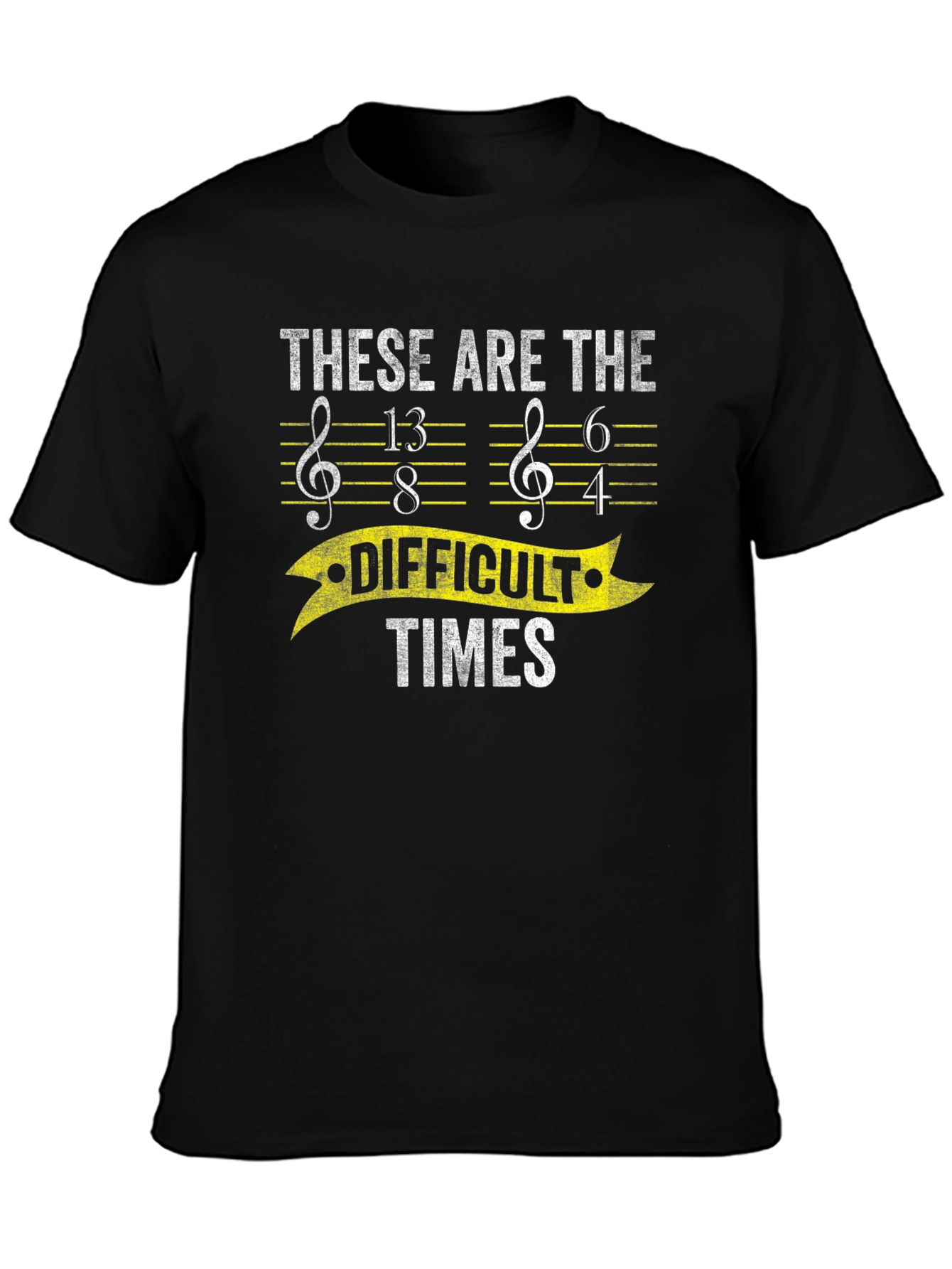Black Difficult Times Music T-Shirt  view 3