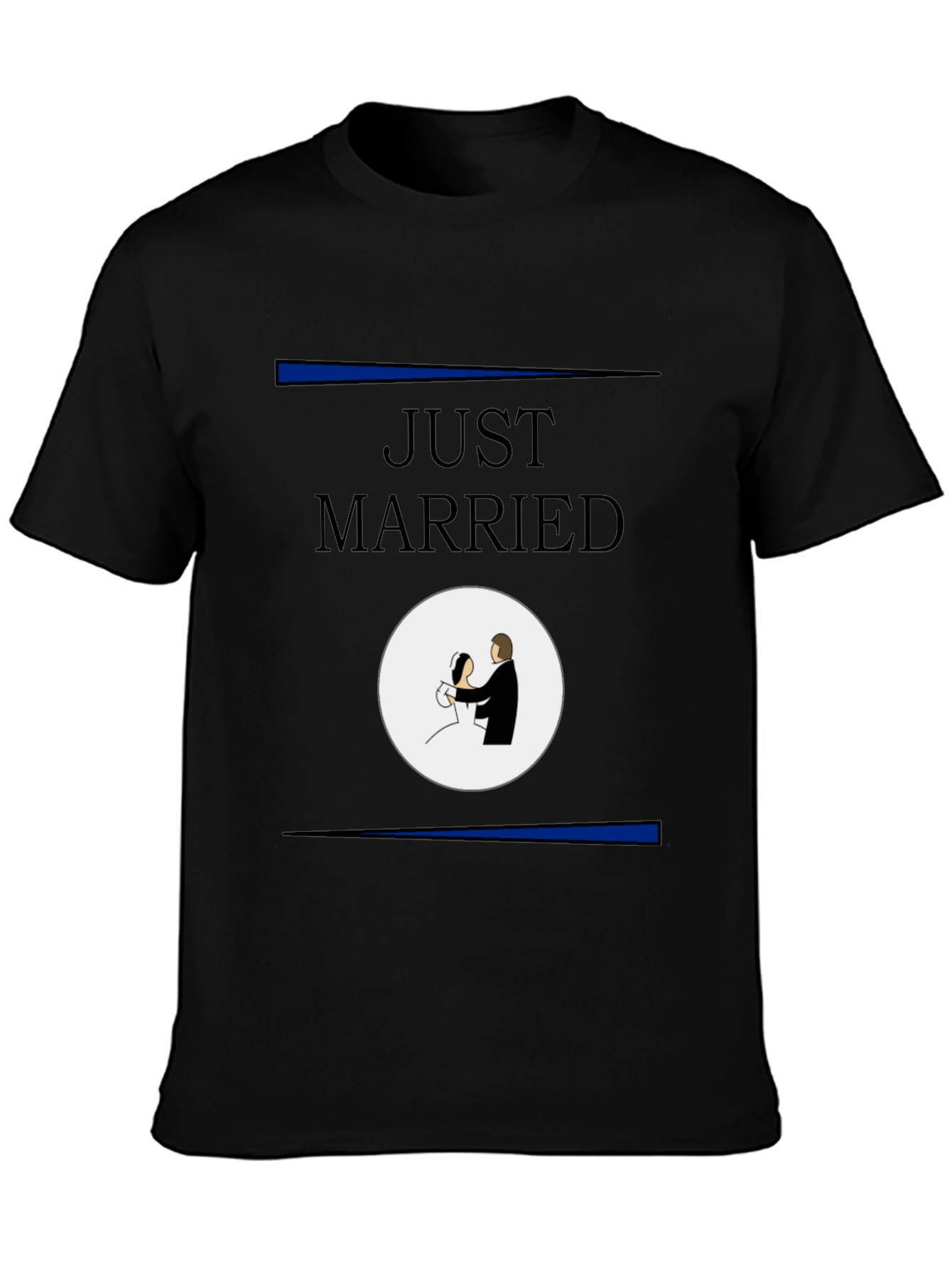 Black Just Married T-Shirt view 3