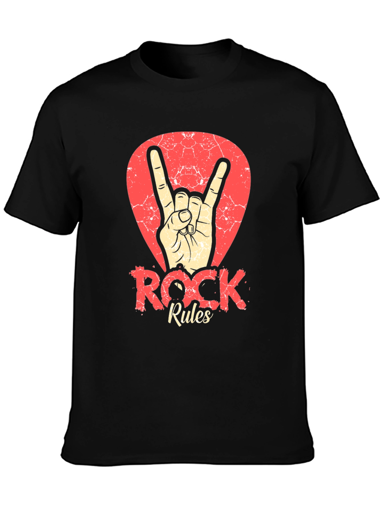 Black Rock Rules T-Shirt - Black Crew Neck Tee view 3