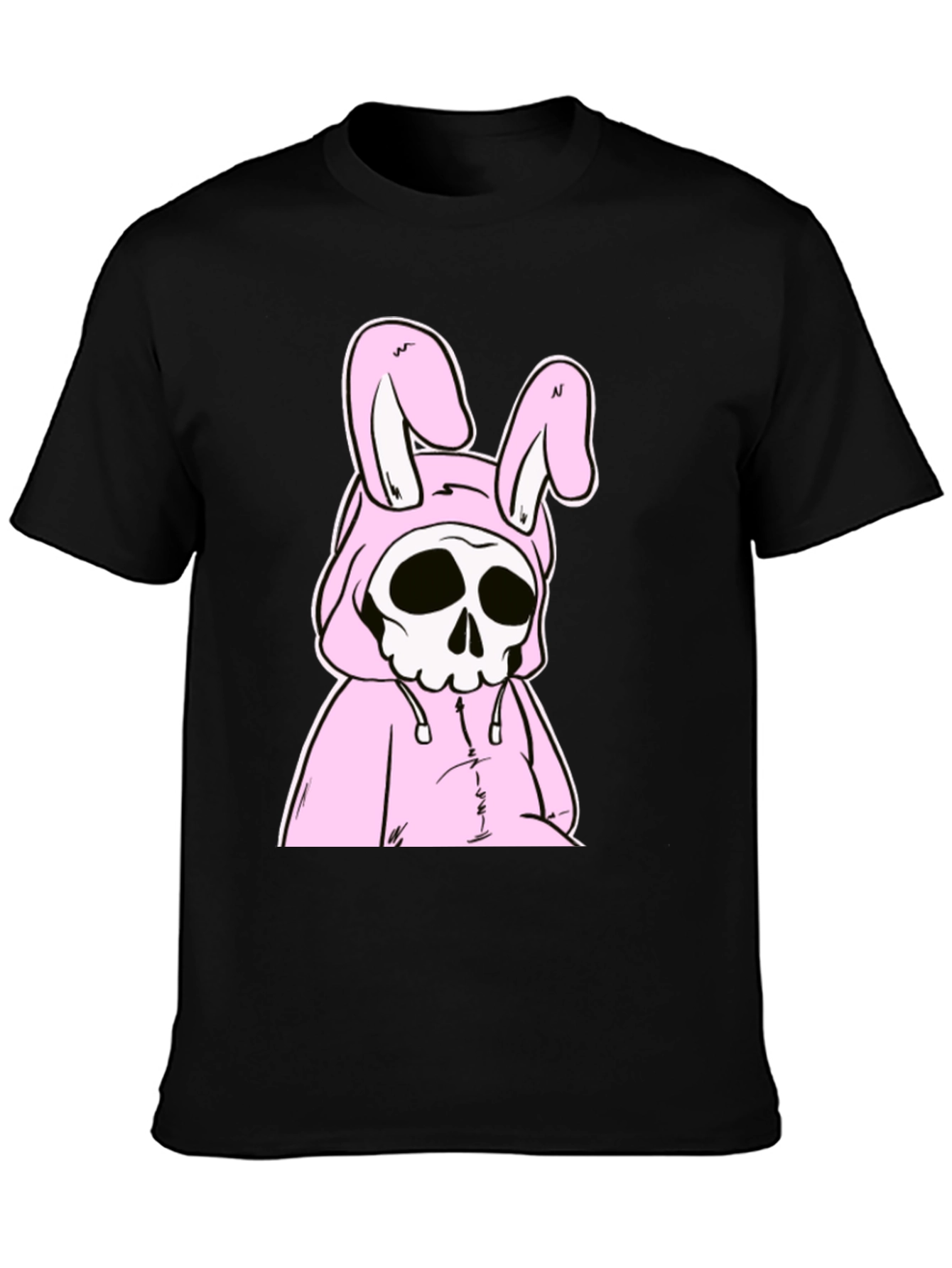 Black Grim Reaper Bunny Graphic T-Shirt view 3
