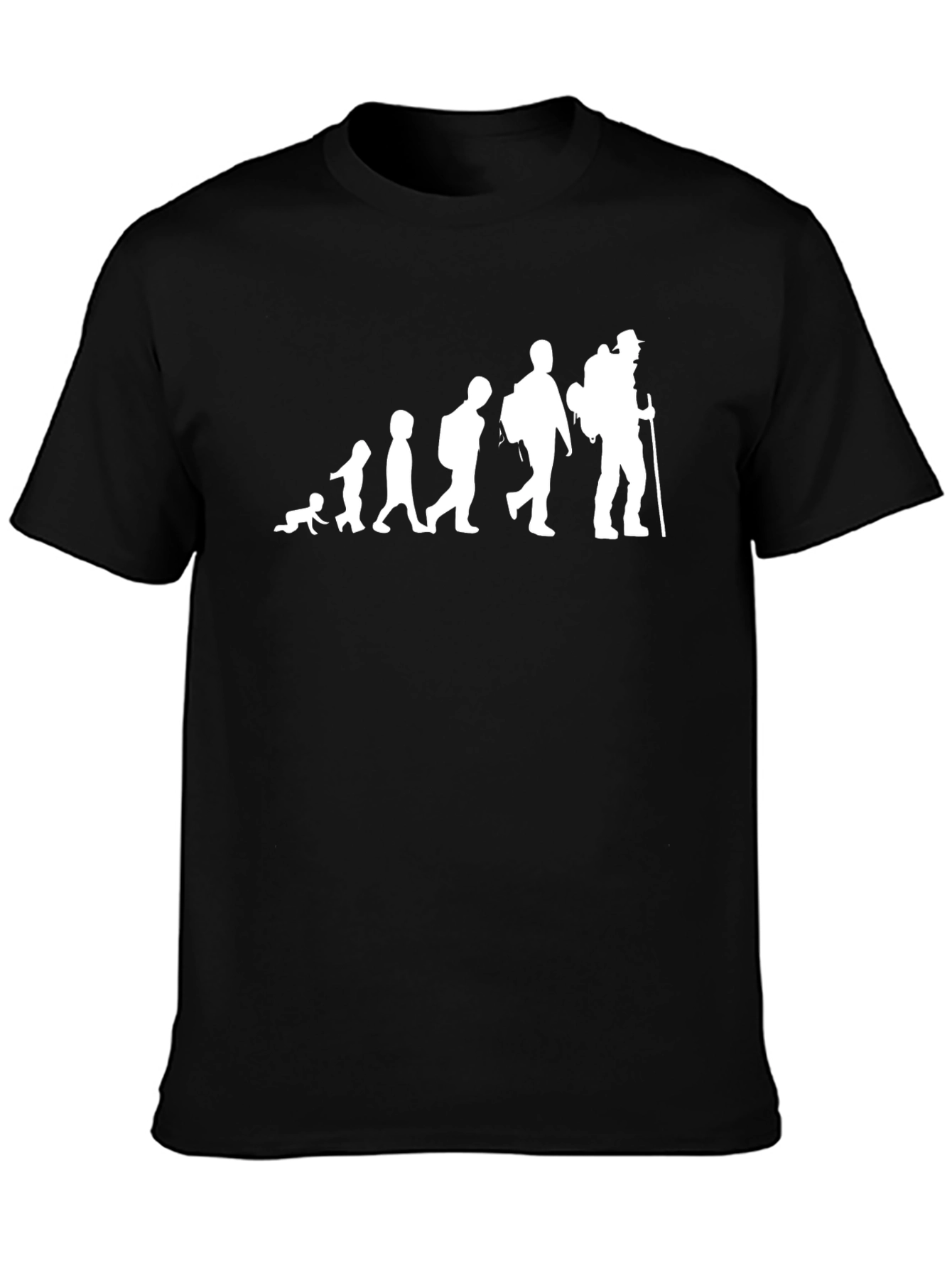 Black Evolution Hiker Graphic T-Shirt - Black Cotton Blend view 3