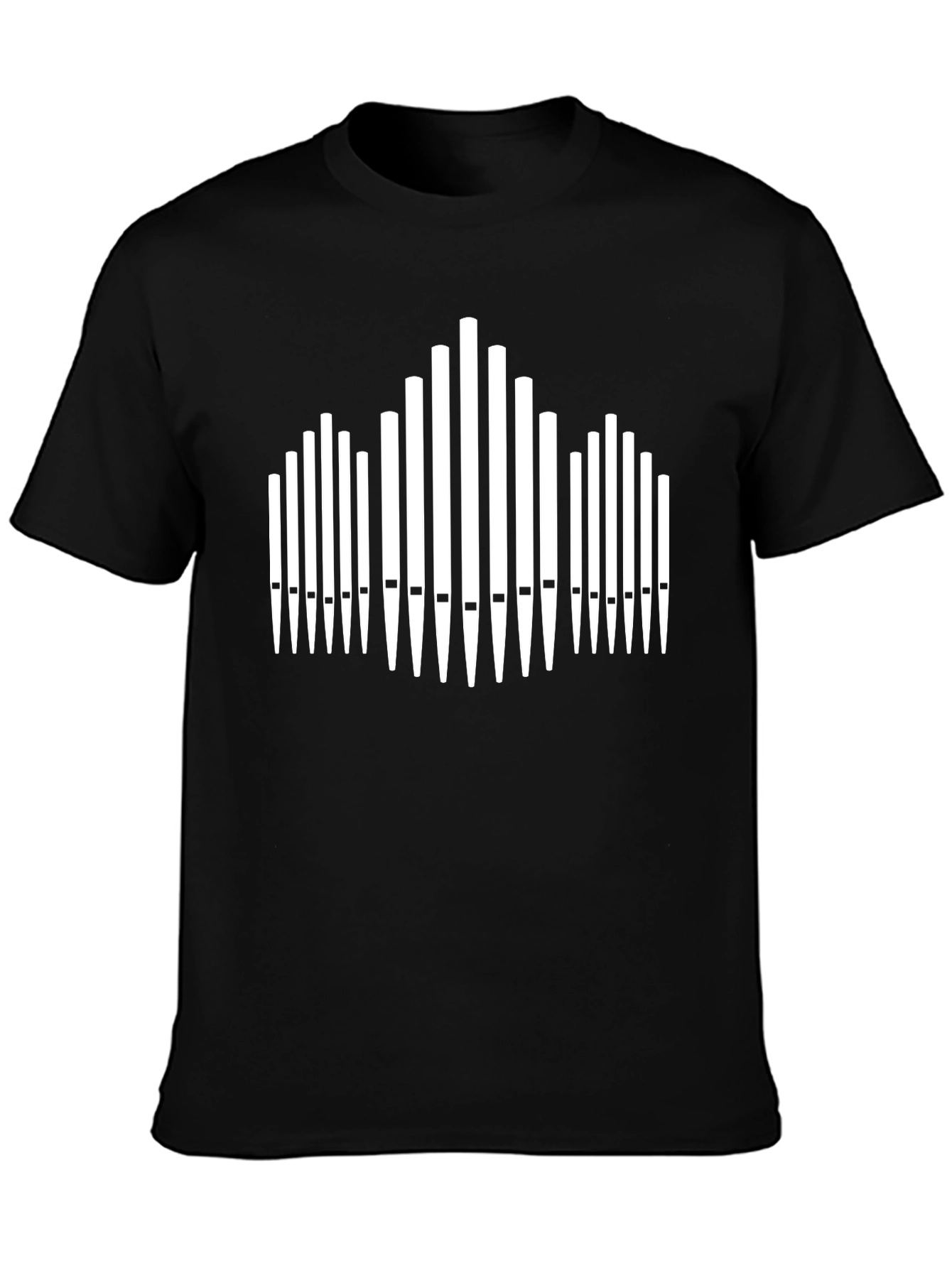 Black Organ Pipes Graphic Tee - Musician's Novelty Shirt view 3