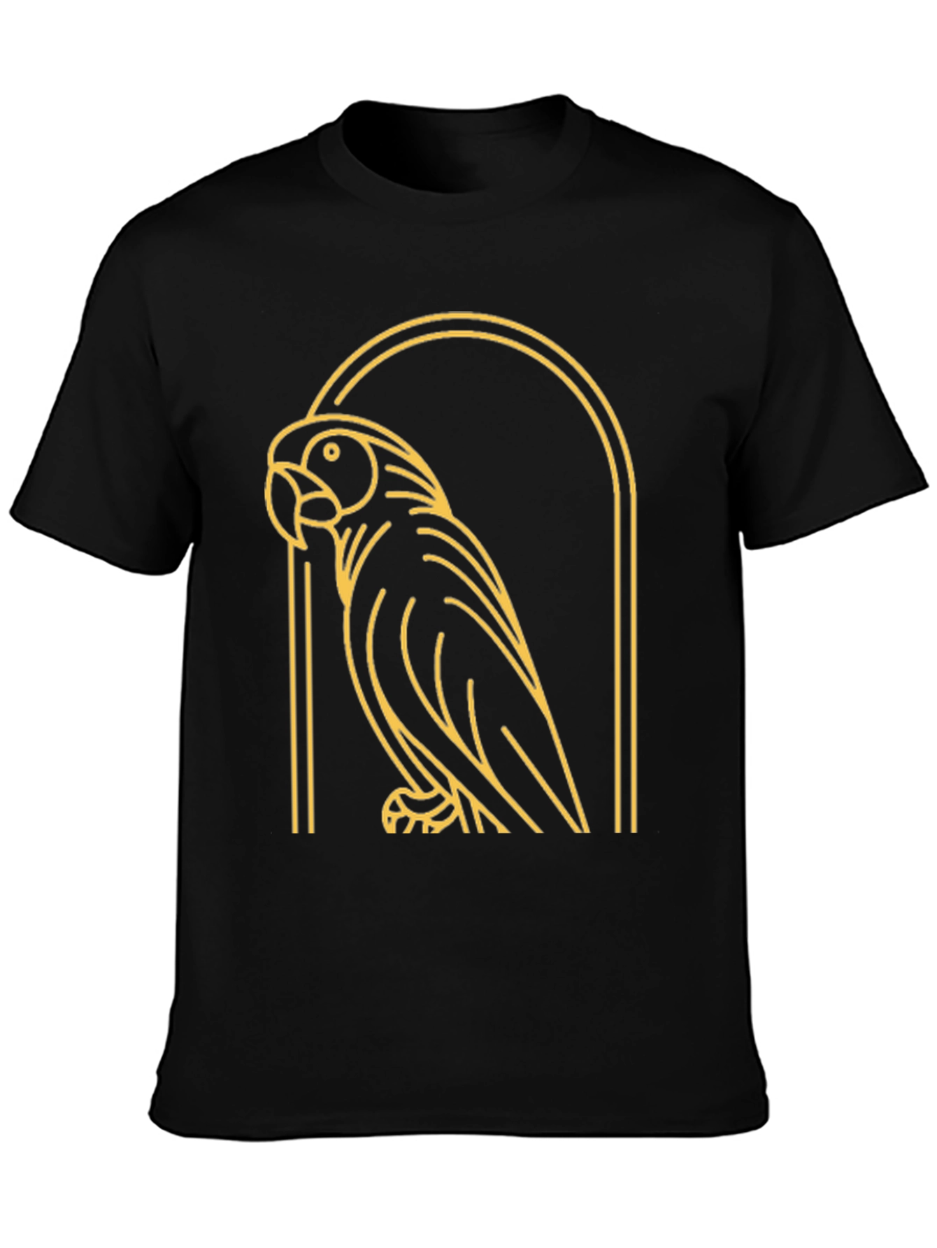 Black Parrot Graphic Tee - Modern Bird Design view 3