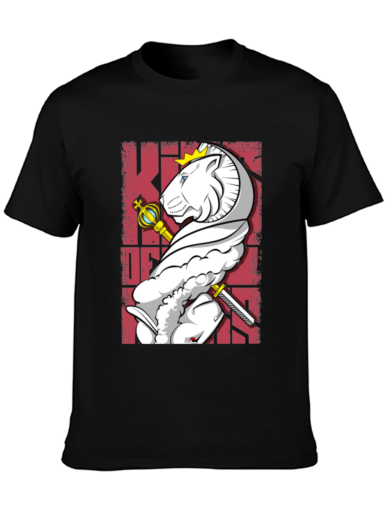 Black King Chess Piece Graphic Tee - Black Cotton T-Shirt view 3