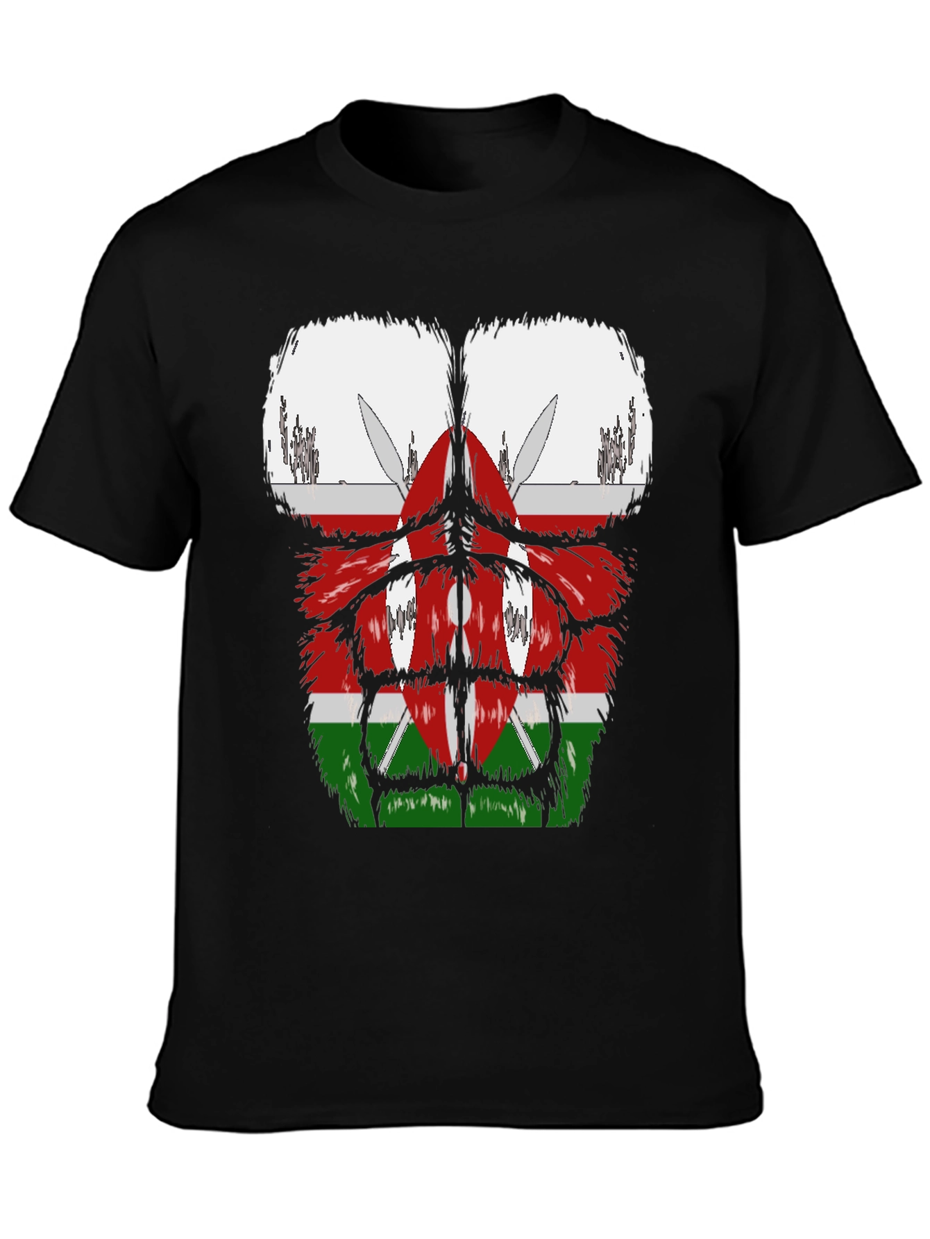 Kenya Flag Chest T-Shirt - Patriotic Pride - 3