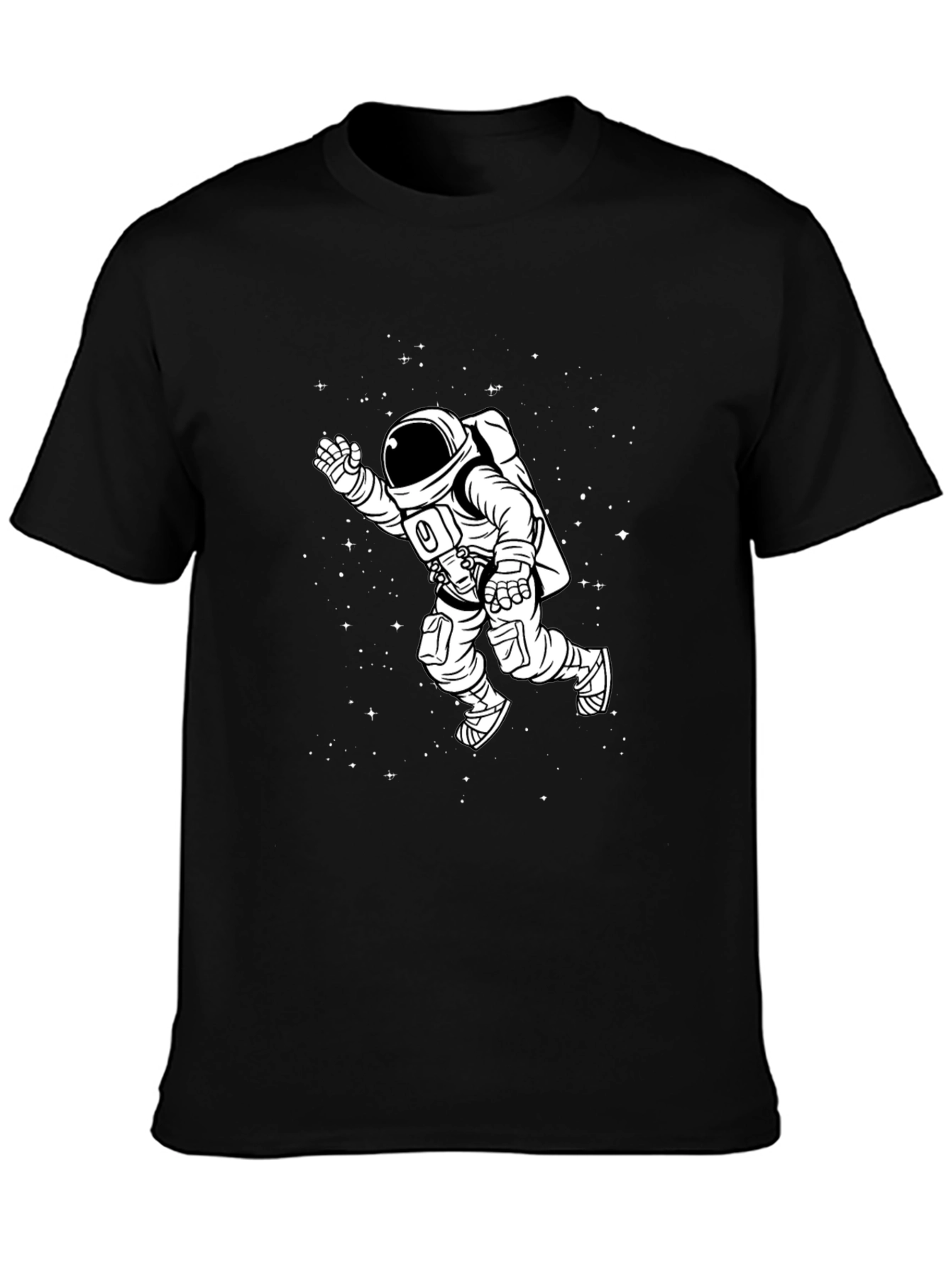 Black Astronaut Graphic Black T-Shirt view 3