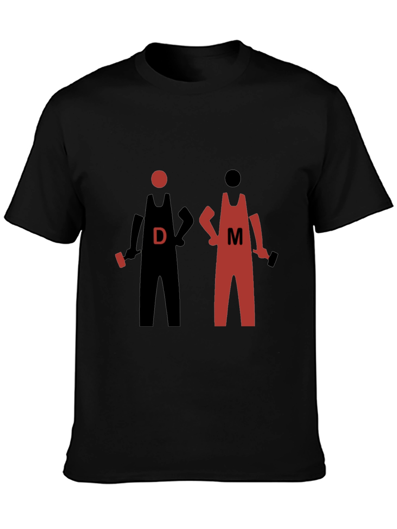 Black DM Wrestlers Graphic Tee - Black Cotton Shirt view 3