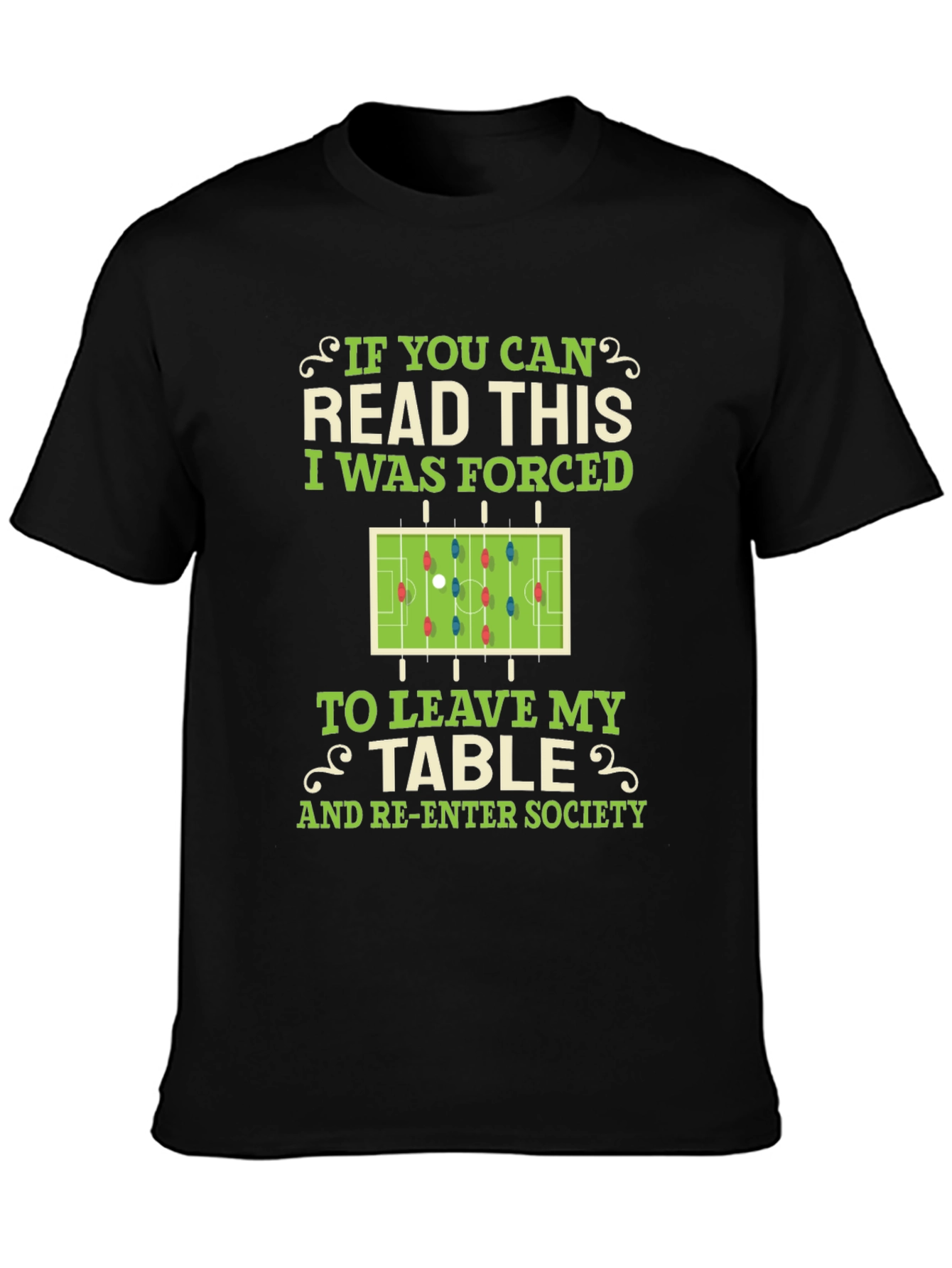 Black Funny Foosball Table Player T-Shirt view 3