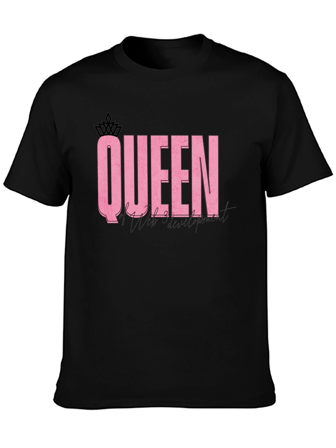 Black Queen of Web Development T-Shirt view 3