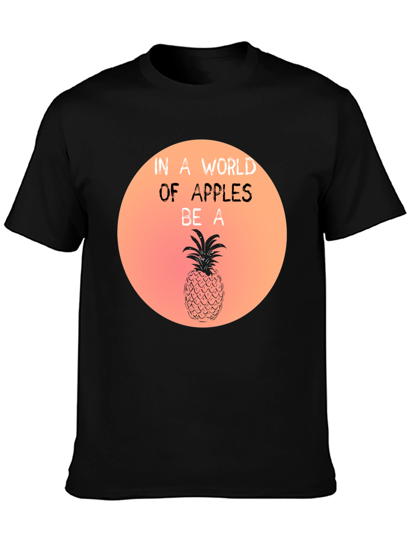Black Be a Pineapple Graphic T-Shirt - Unique & Stylish Tee view 3