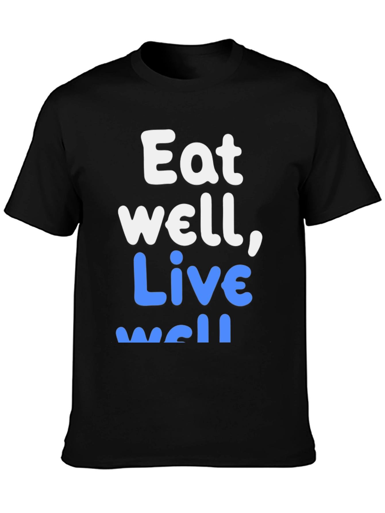 Black Eat Well, Live Well Graphic Tee - Unisex view 3