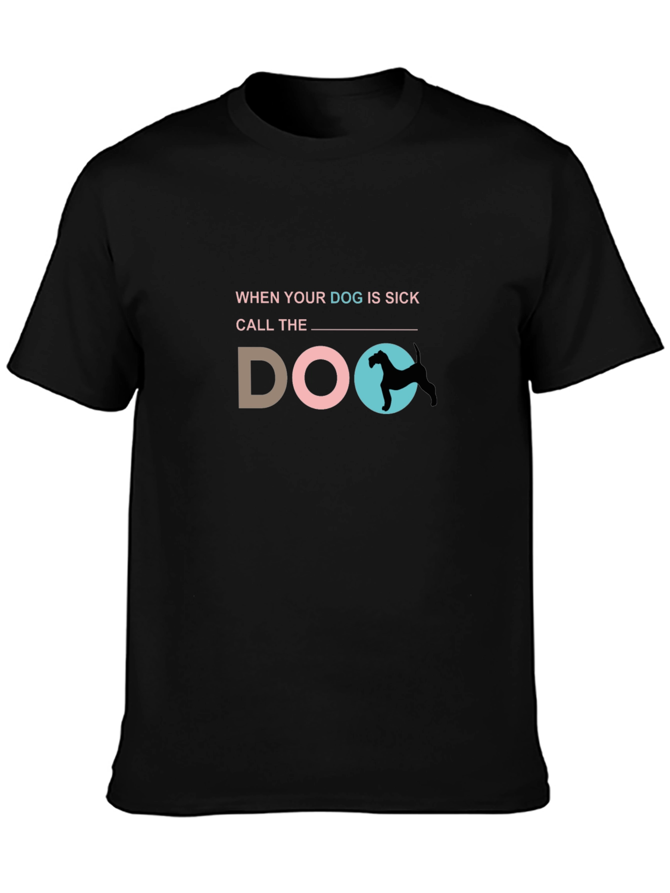 Black Funny Dog Vet T-Shirt - "Call the Doc" Graphic Tee view 3