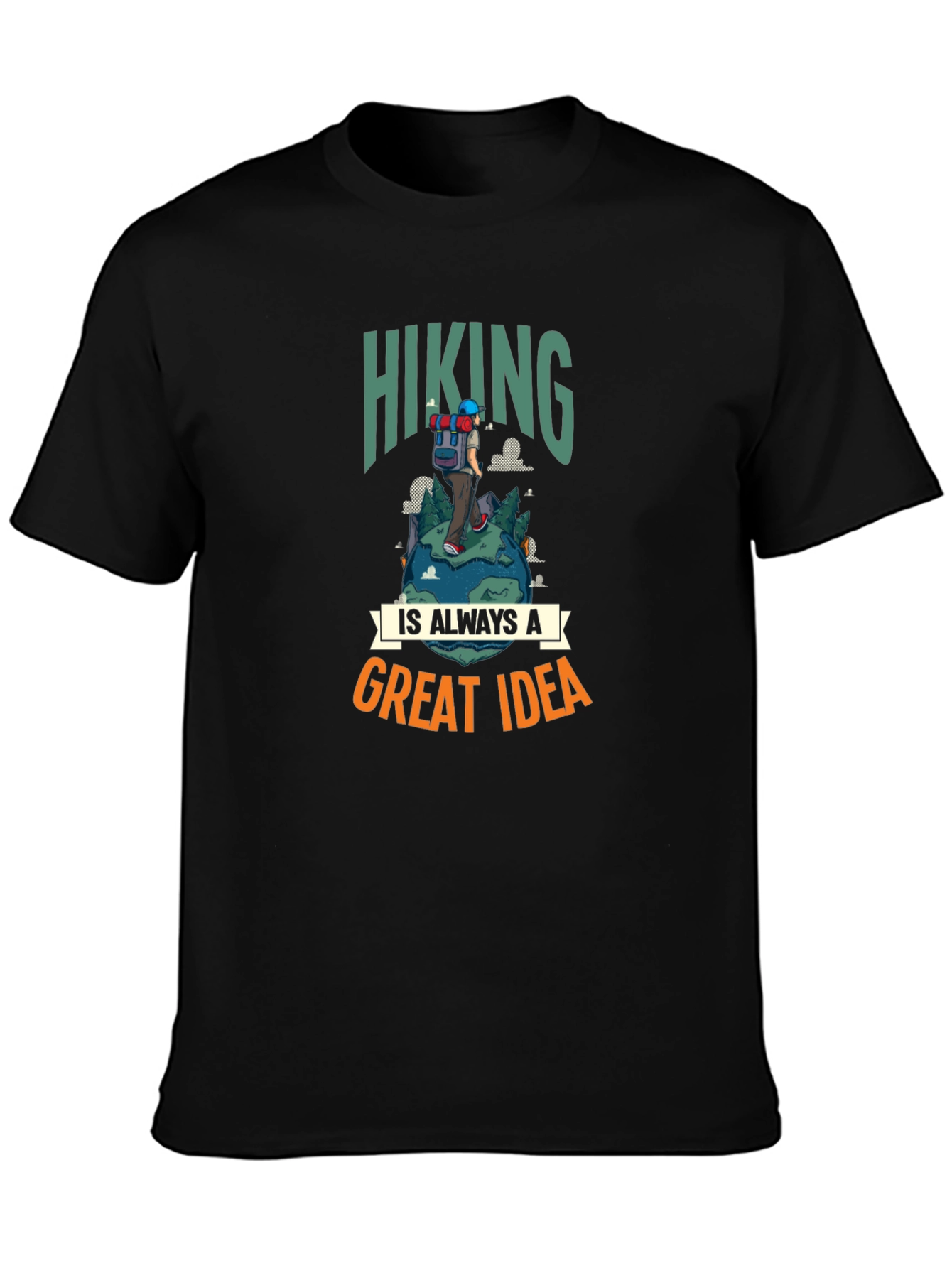 Black Hiking Is Always a Great Idea T-Shirt view 3